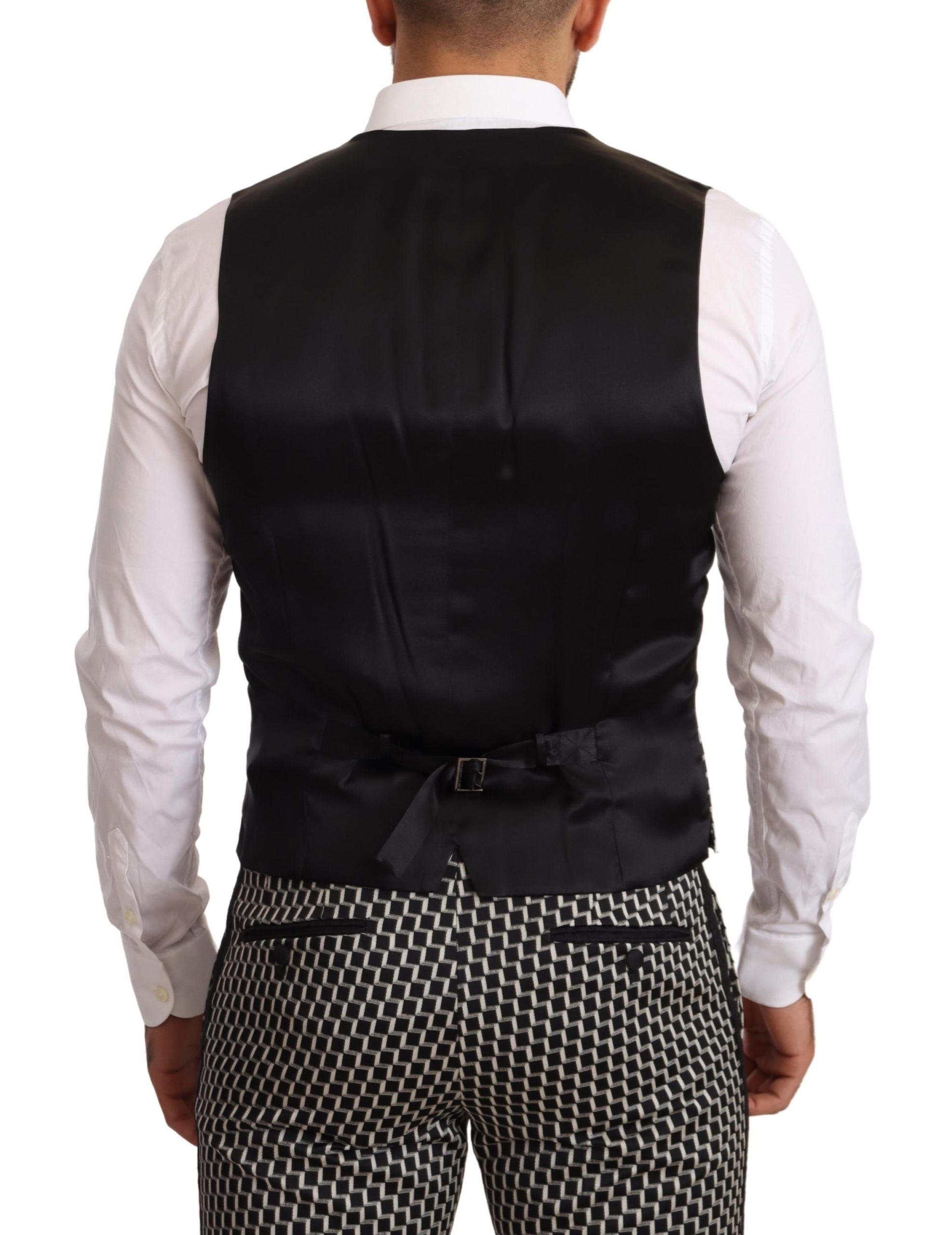 Elegant Martini Black Check Three-Piece Suit