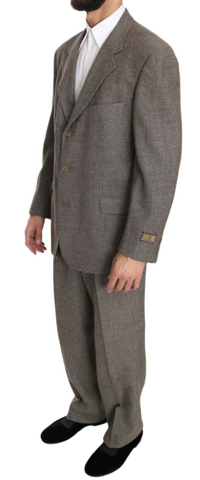 Elegant Light Brown Wool Men's Suit