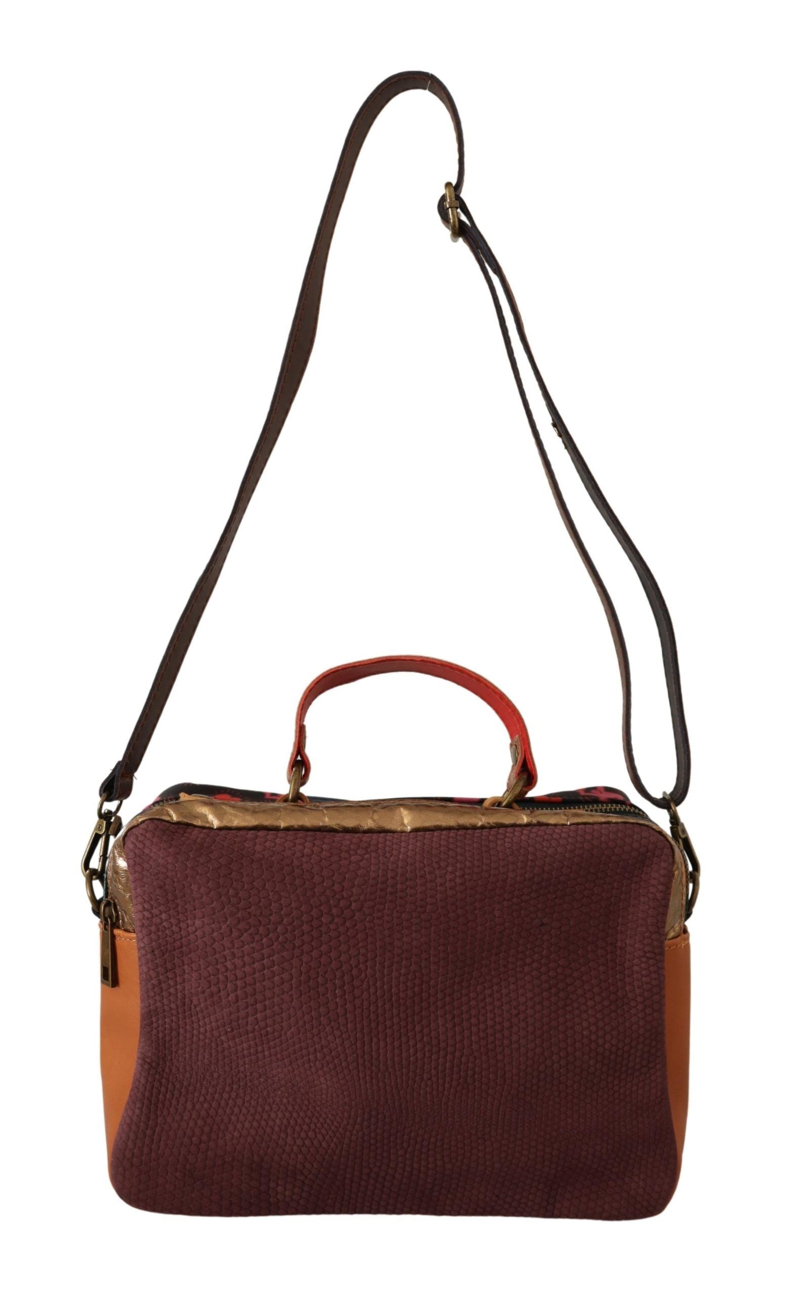 Buy Multicolor Leather Shoulder Bag with Gold Details by EBARRITO