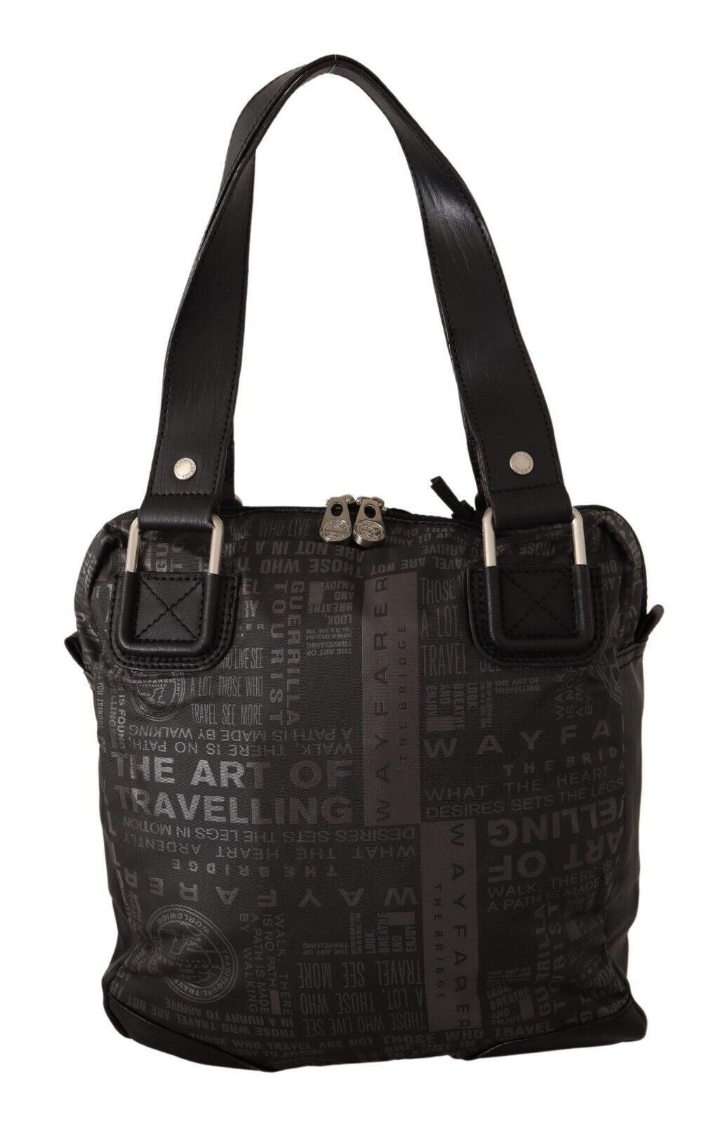 Buy Chic Black and Gray Fabric Shoulder Handbag by WAYFARER