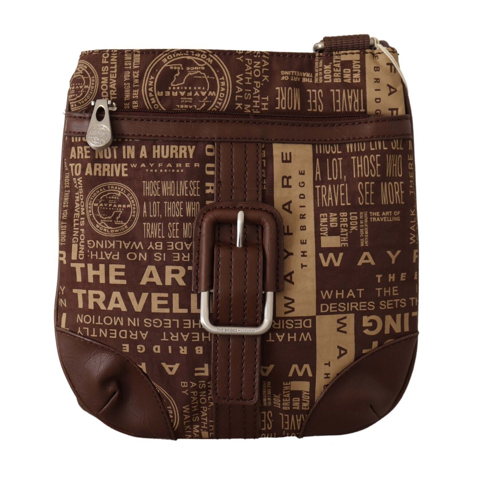 Buy Chic Brown Fabric Crossbody Bag by WAYFARER