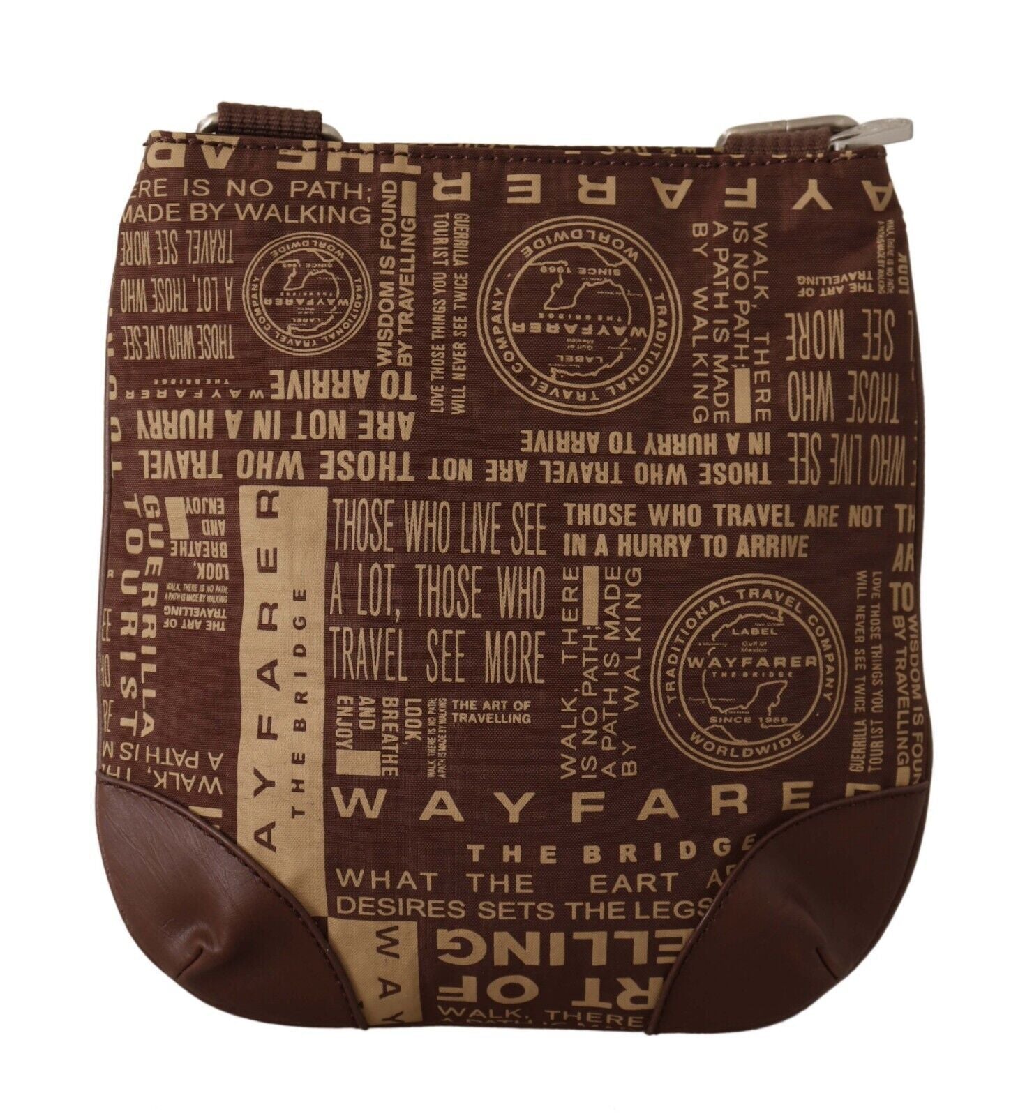 Buy Chic Brown Fabric Crossbody Bag by WAYFARER