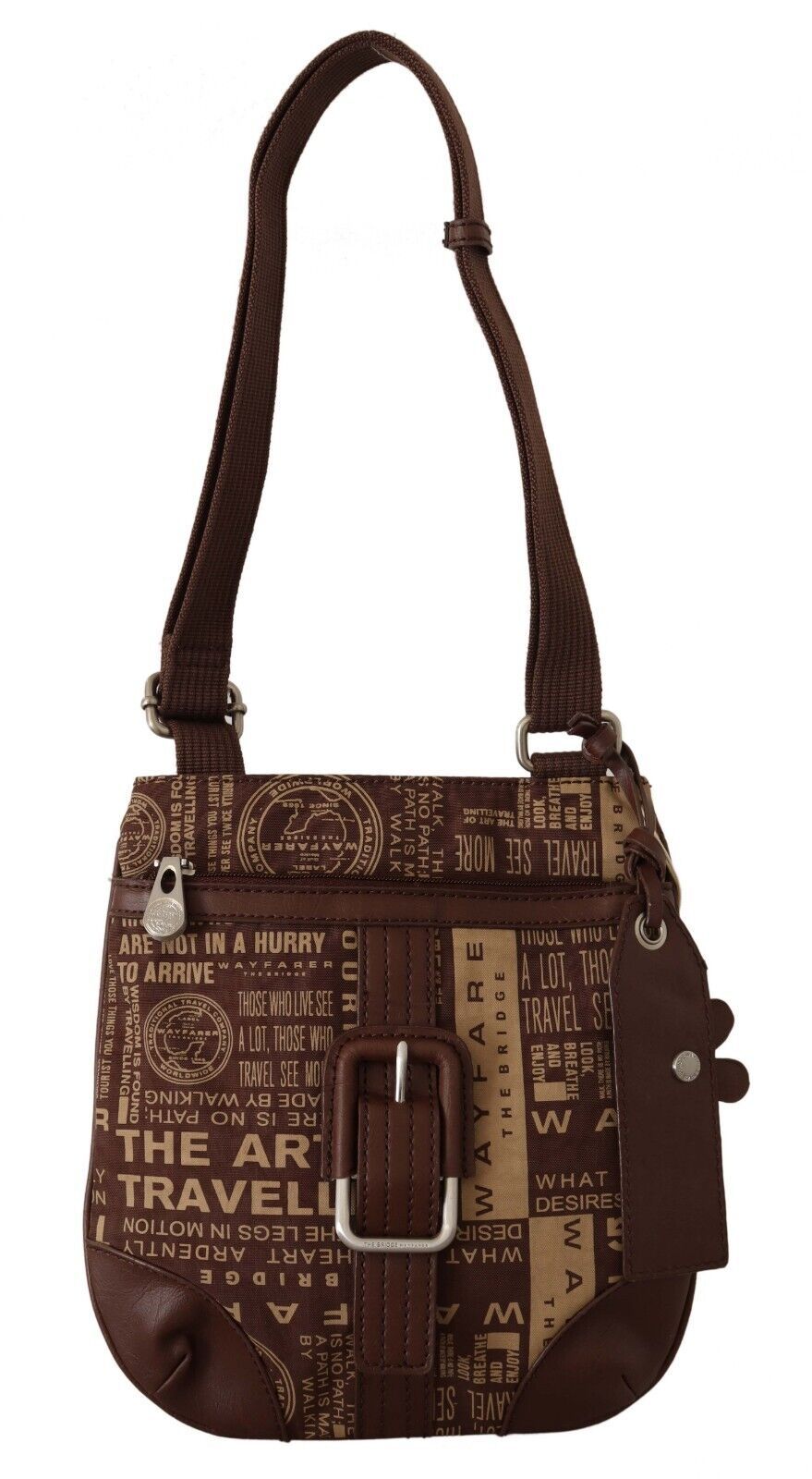 Buy Chic Brown Fabric Crossbody Bag by WAYFARER