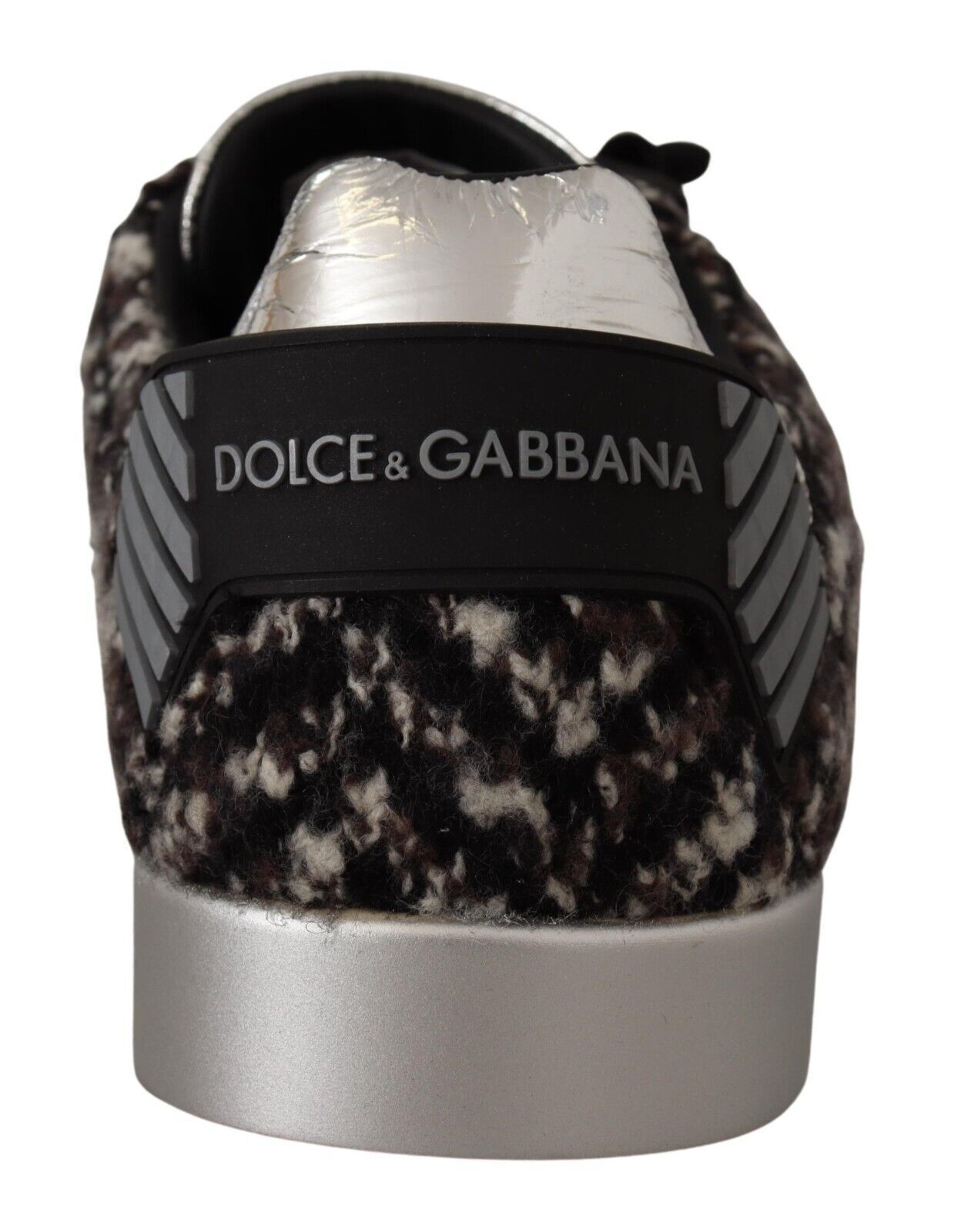 Buy Silver Elegance Leather Sneakers by Dolce & Gabbana