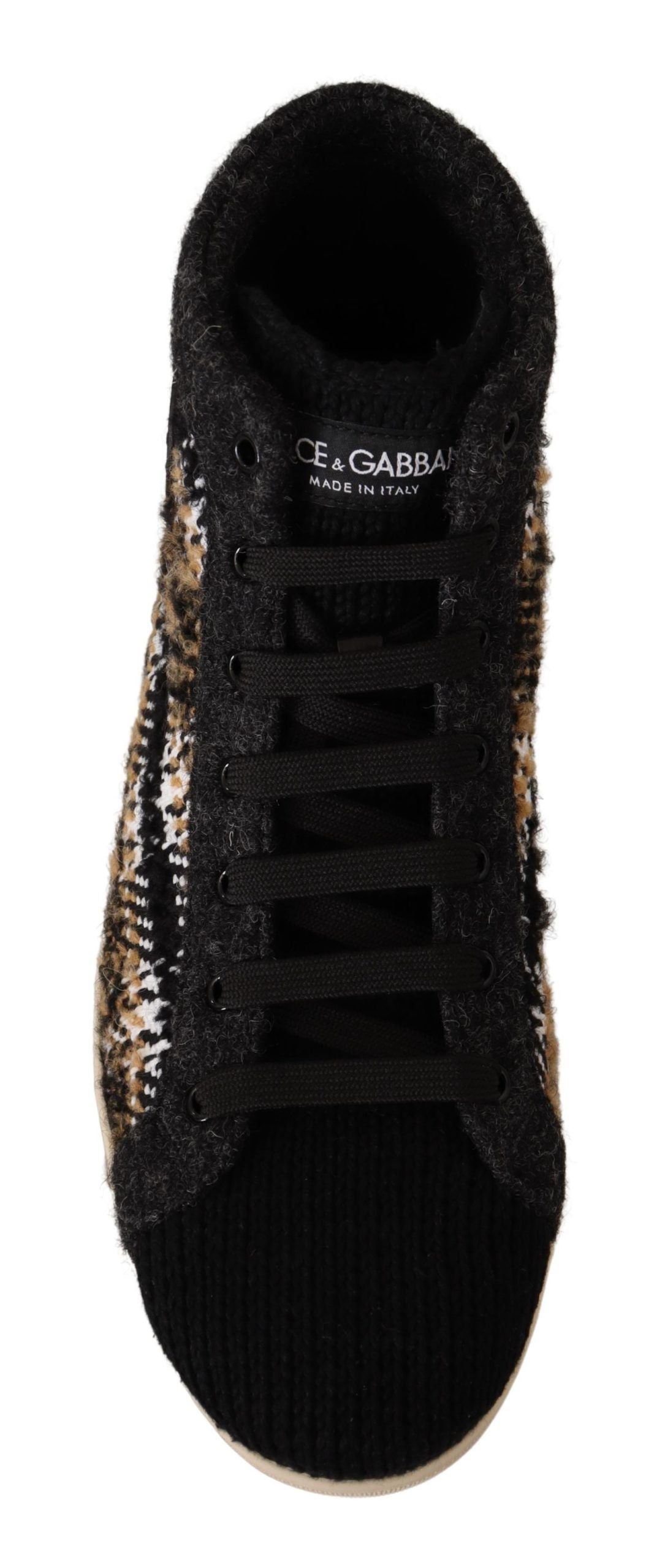 Buy Beige High Top Fashion Sneakers by Dolce & Gabbana