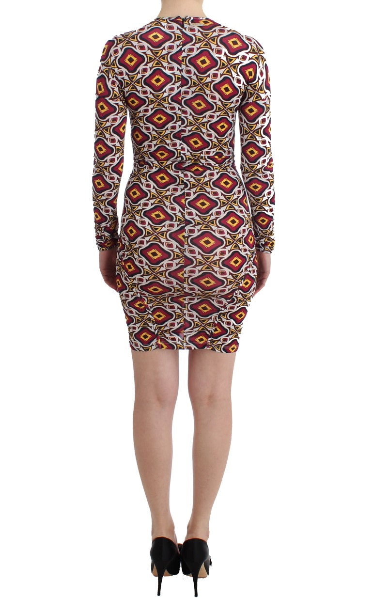 Buy Chic Multicolor Cocktail V-Neck Dress by GF Ferre