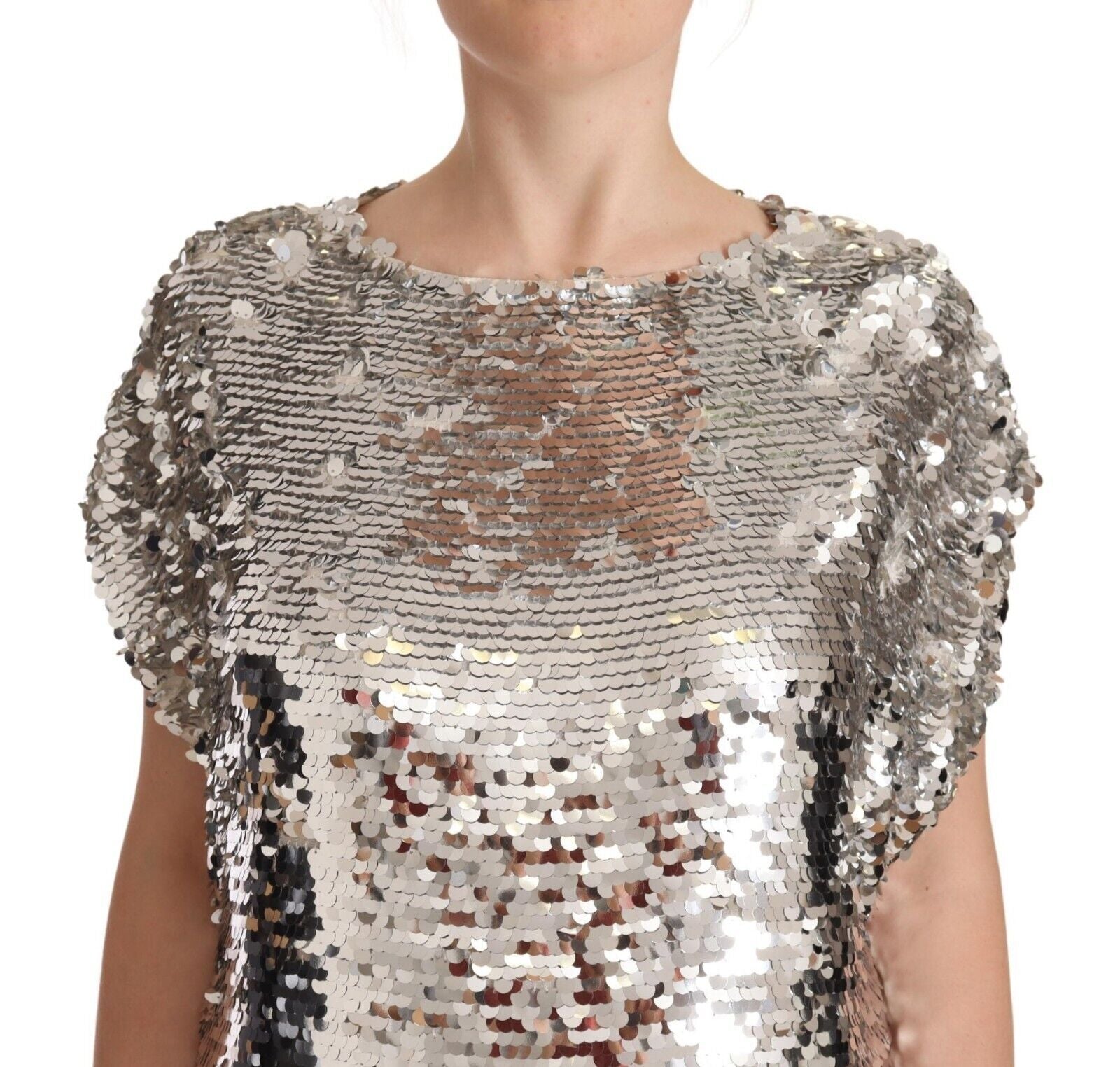 Buy Elegant Sequined Boat Neck Mini Dress by MSGM