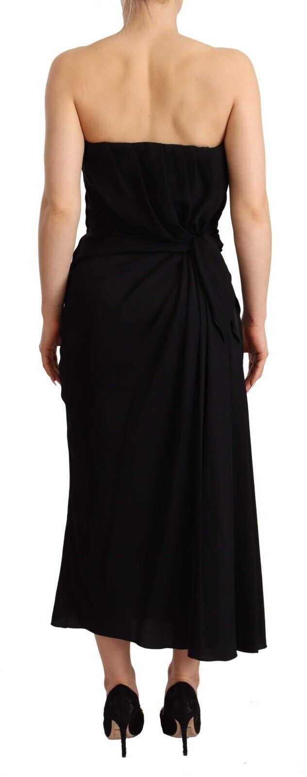 Buy Elegant Strapless Silk Midi Dress by Dolce & Gabbana