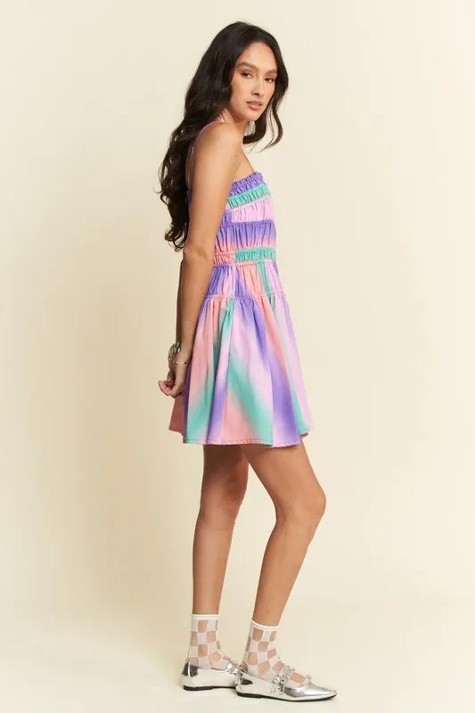 Buy Multi Color Ombre Printed Bodice Button Up Dress by Faz
