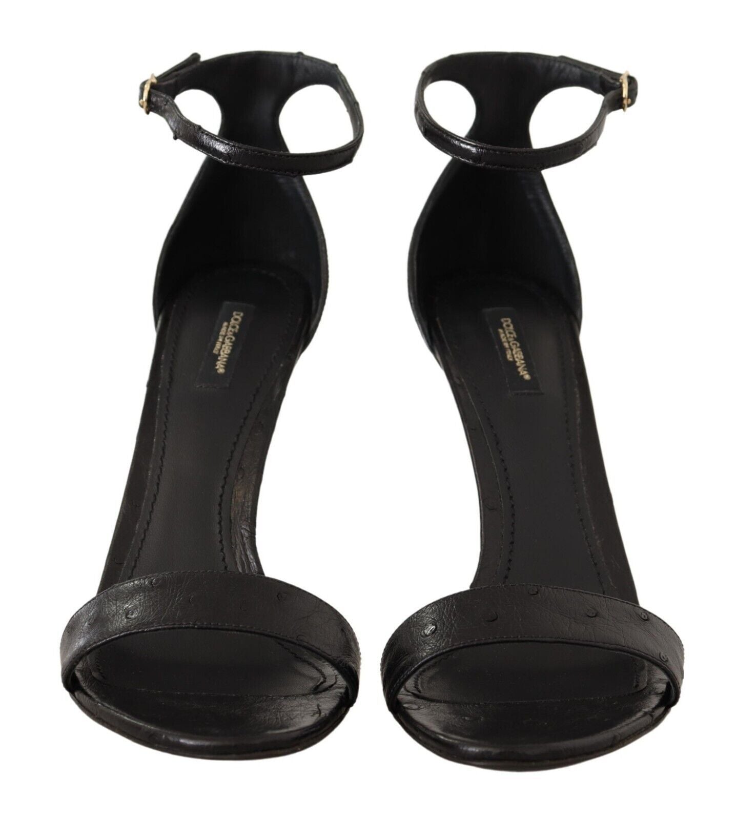 Buy Elegant Ostrich Leather Ankle Strap Heels by Dolce & Gabbana