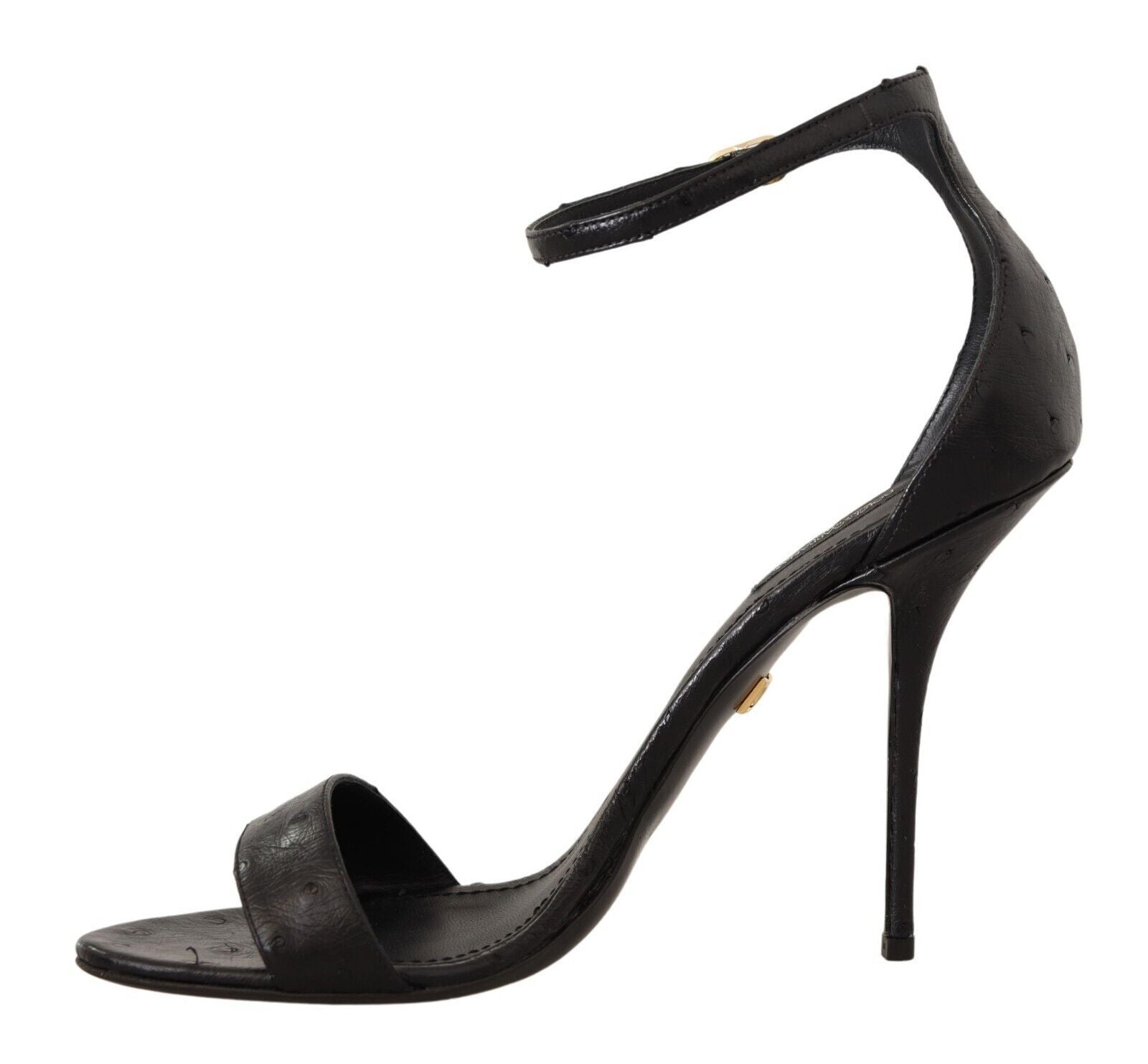 Buy Elegant Ostrich Leather Ankle Strap Heels by Dolce & Gabbana