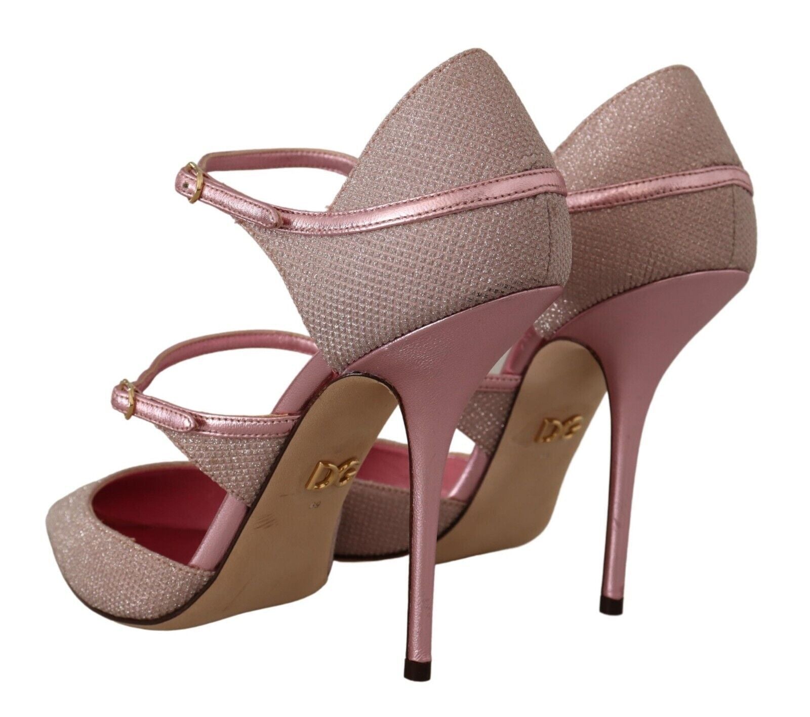 Buy Pink Glitter High Heel Sandals by Dolce & Gabbana