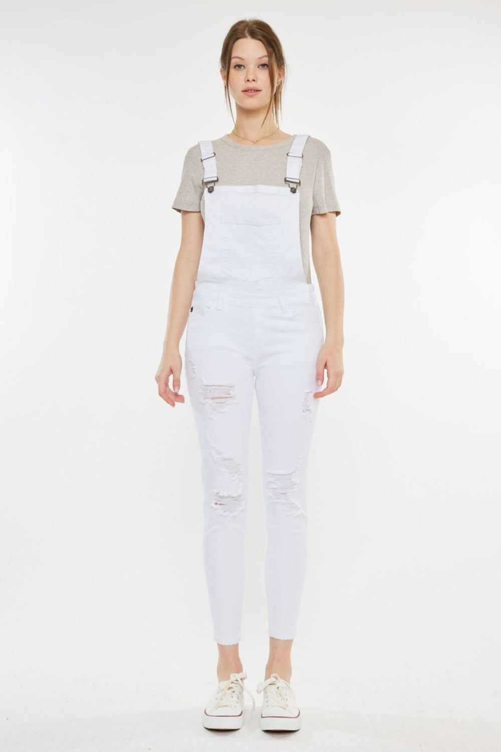Buy Distressed Skinny Denim Overalls by Faz