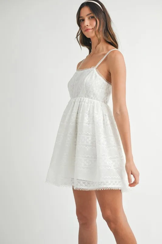 Buy Eyelet Lace Babydoll Mini Cami Dress by Faz
