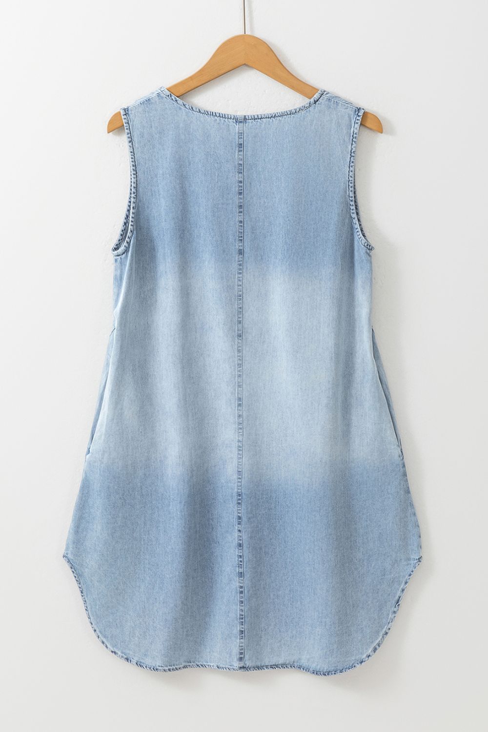 Buy Wash Notched Sleeveless Mini Denim Dress by Faz