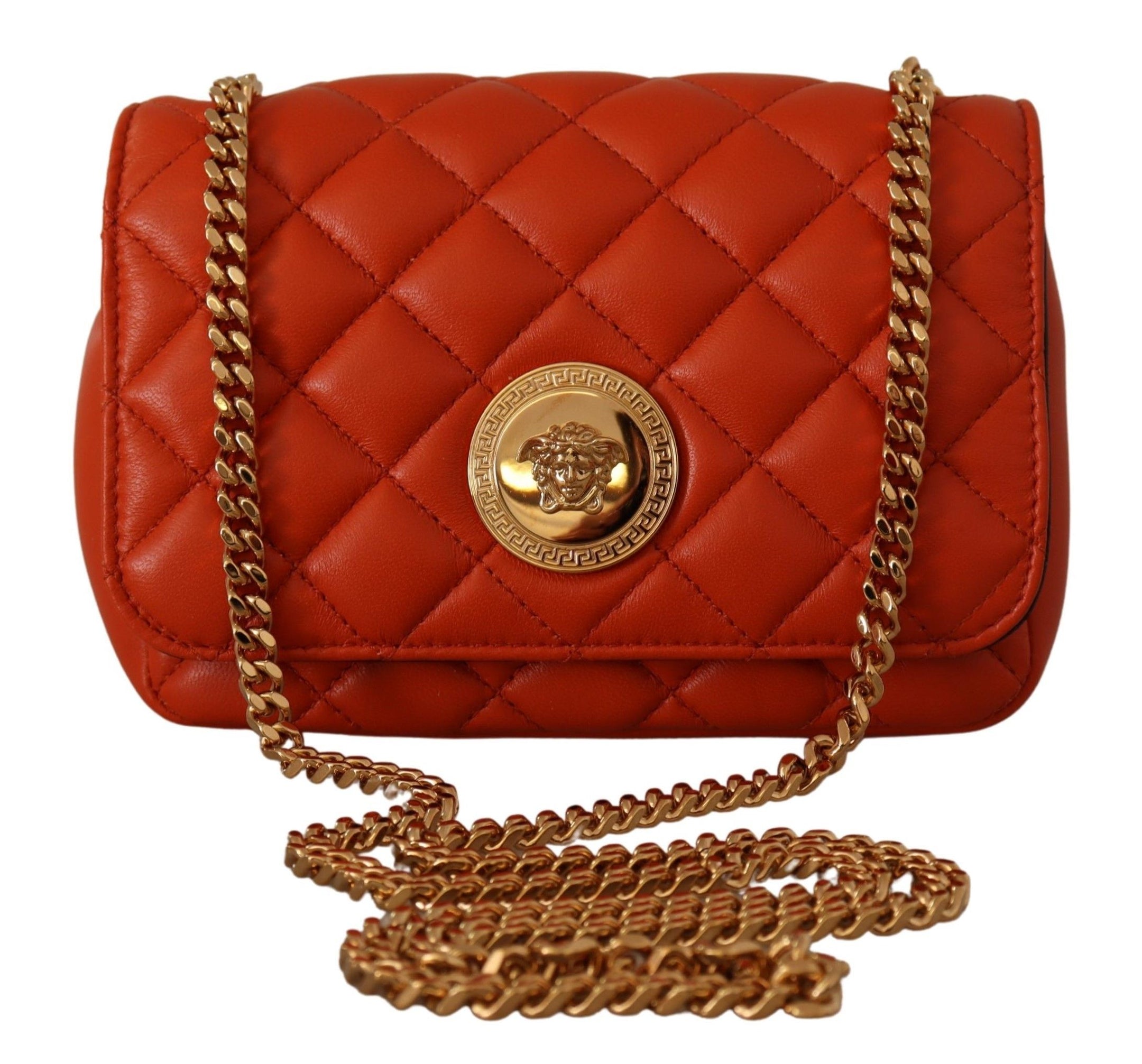 Buy Elegant Red Nappa Leather Crossbody Bag by Versace