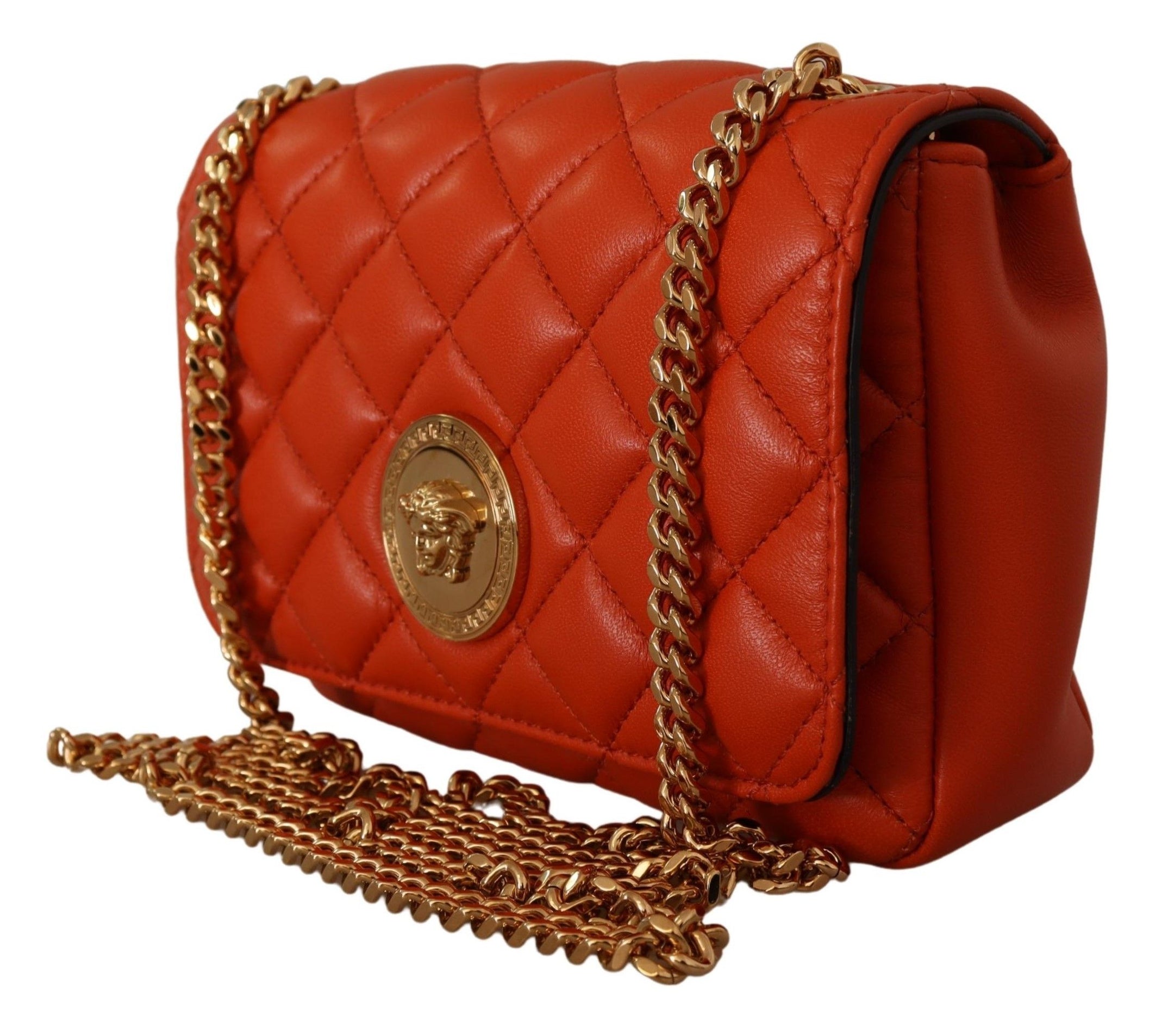 Buy Elegant Red Nappa Leather Crossbody Bag by Versace