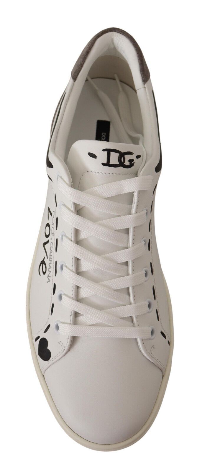 Buy Elegant White Leather Casual Sneakers by Dolce & Gabbana