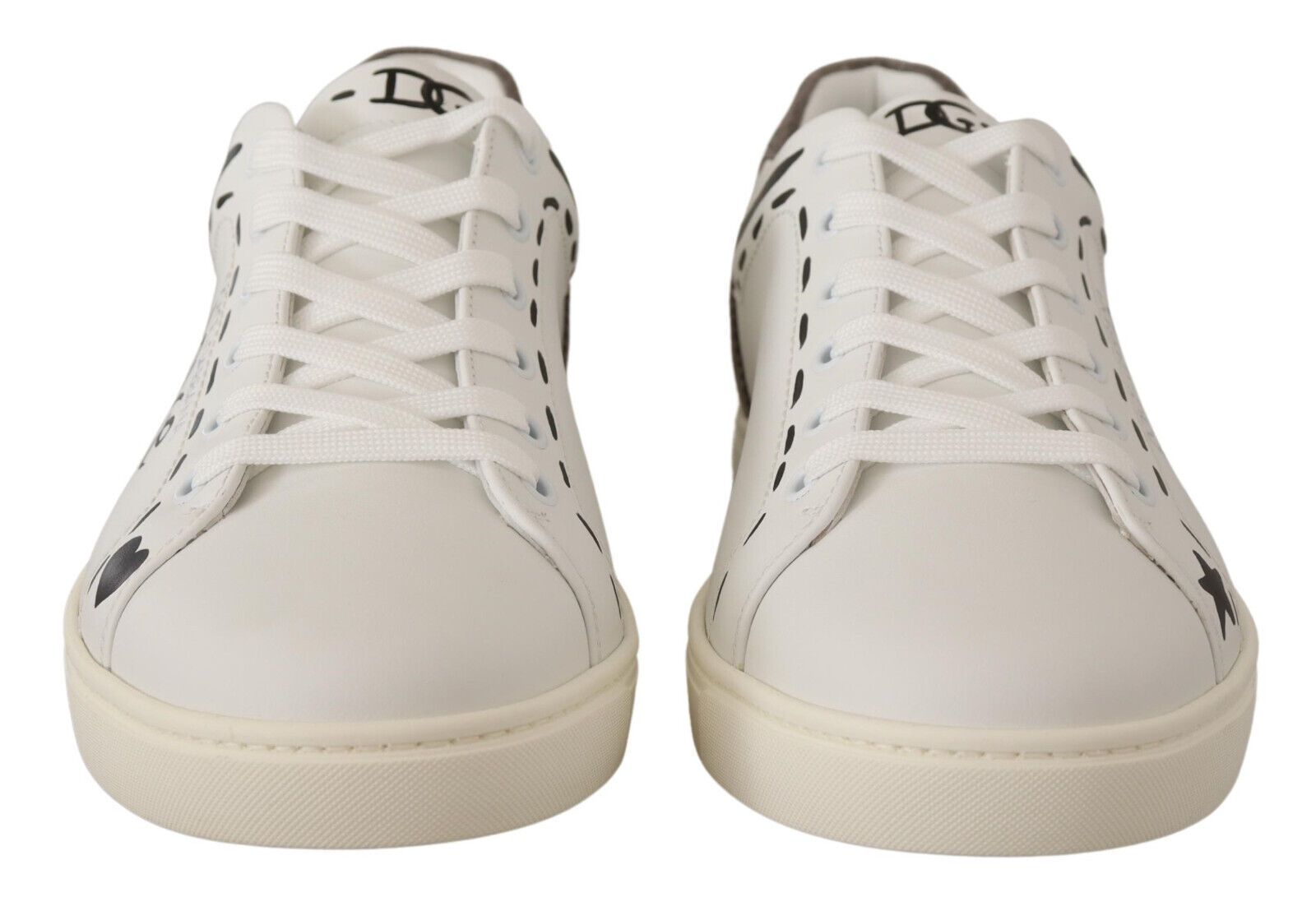 Buy Elegant White Leather Casual Sneakers by Dolce & Gabbana