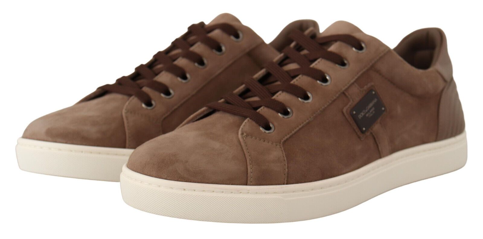 Buy Elegant Brown Leather Sneakers for Men by Dolce & Gabbana