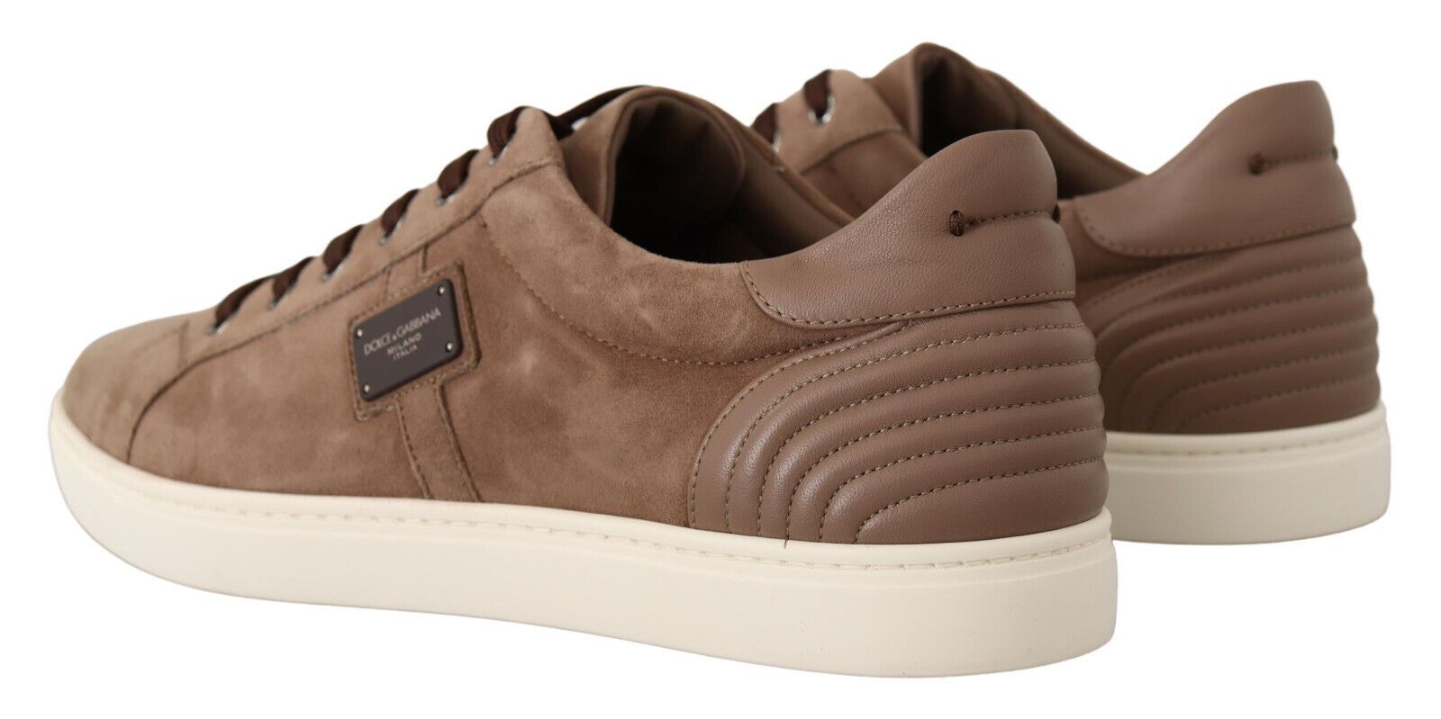 Buy Elegant Brown Leather Sneakers for Men by Dolce & Gabbana