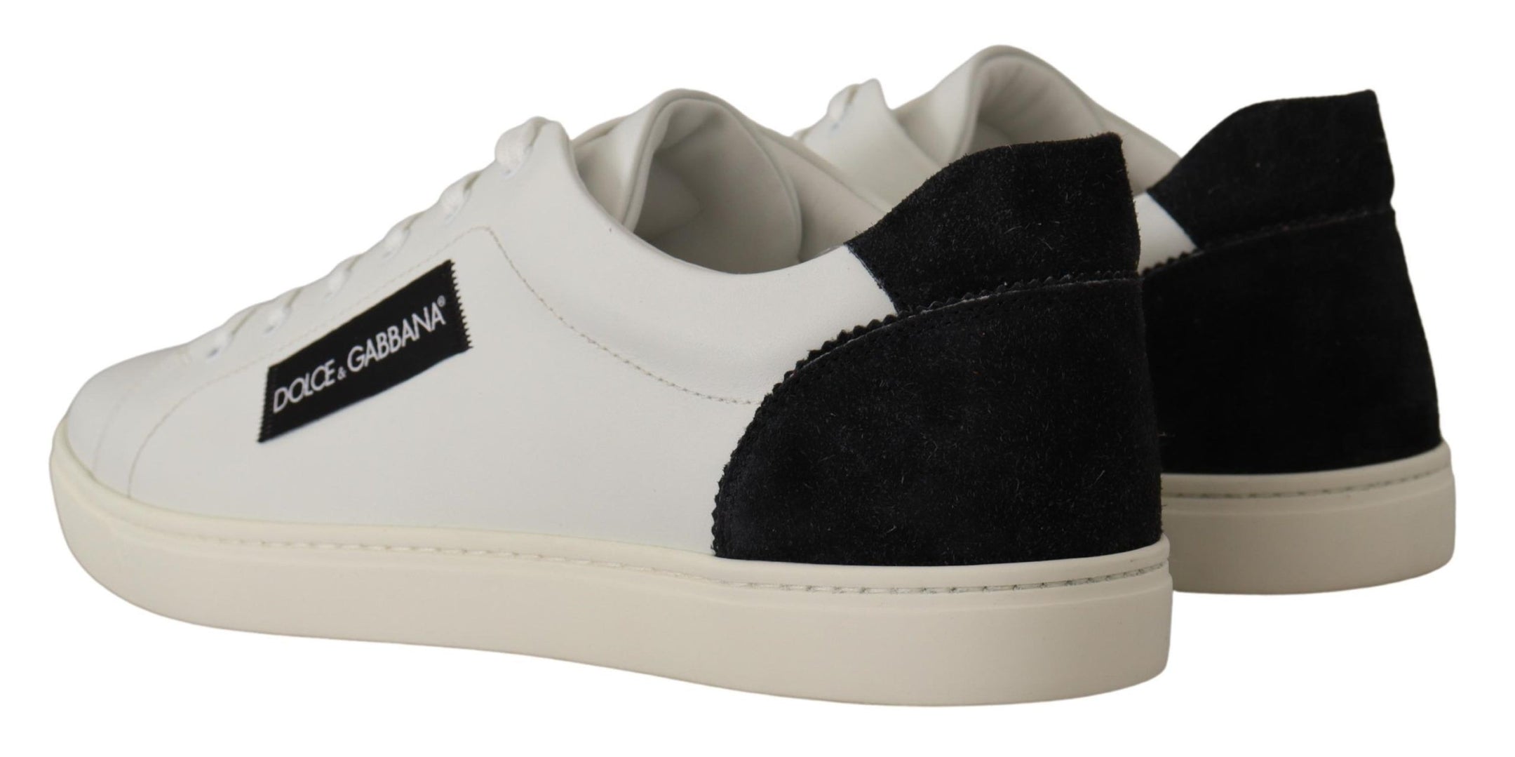 Buy Elegant White Leather Low Top Sneakers by Dolce & Gabbana