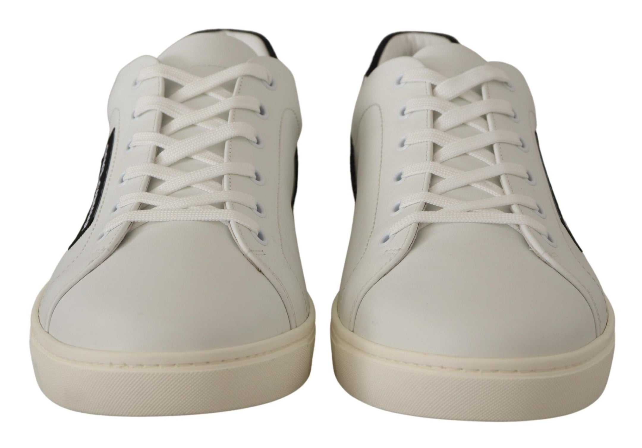 Buy Elegant White Leather Low Top Sneakers by Dolce & Gabbana