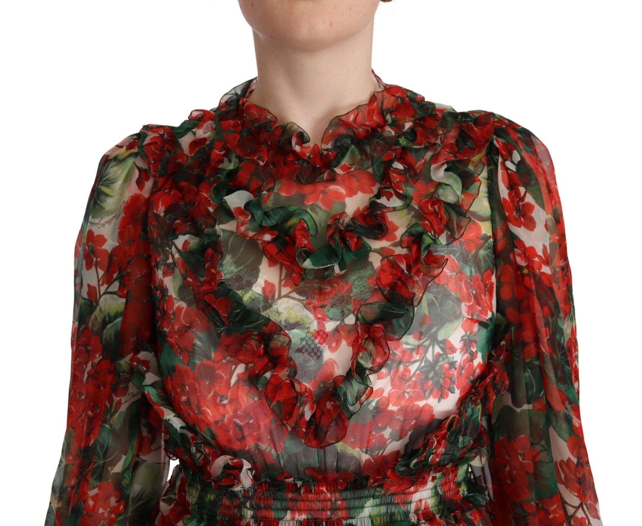 Buy Floral Silk Mini Knee High Dress by Dolce & Gabbana