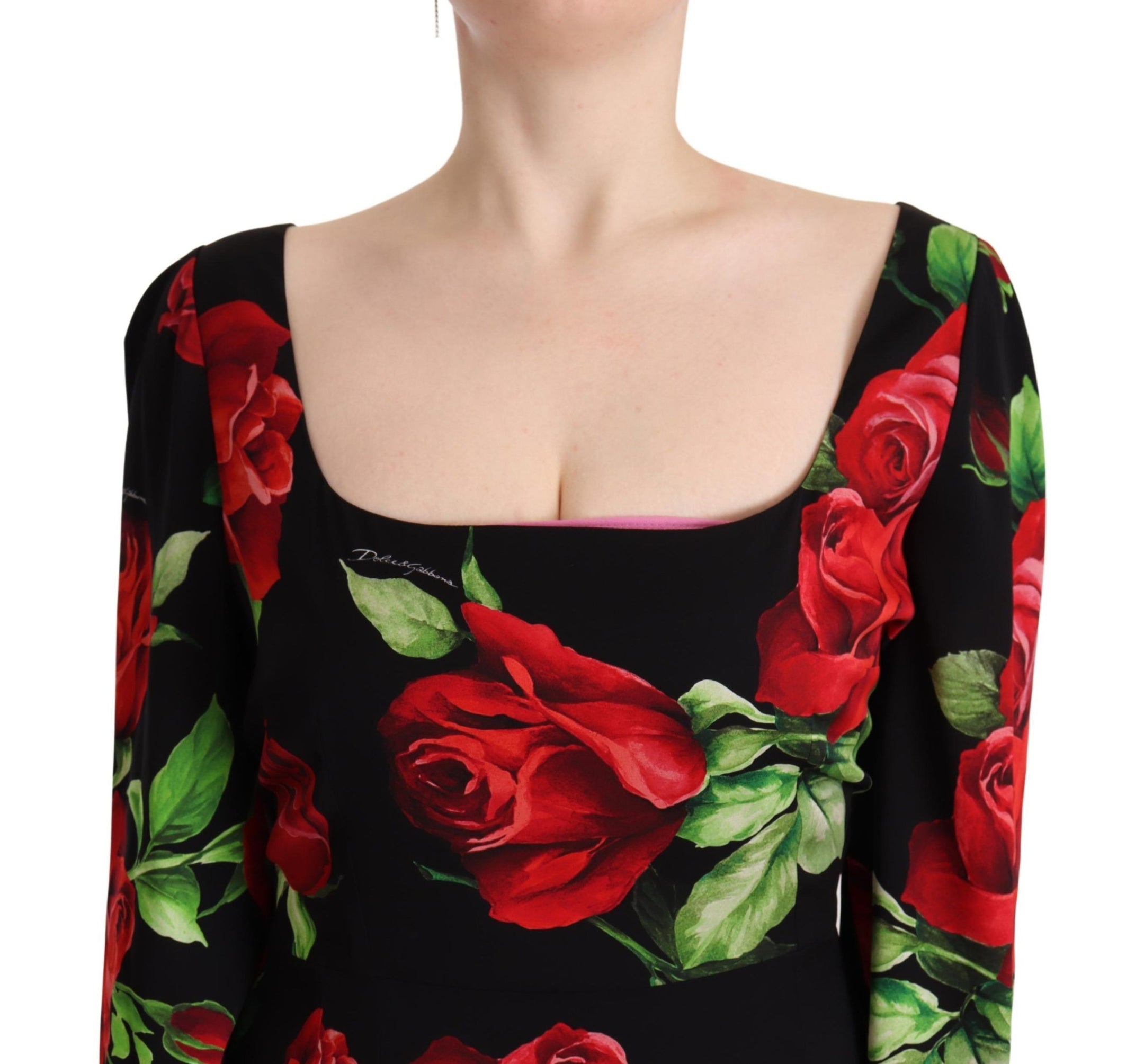 Buy Elegant Floral Print Silk Sheath Dress by Dolce & Gabbana