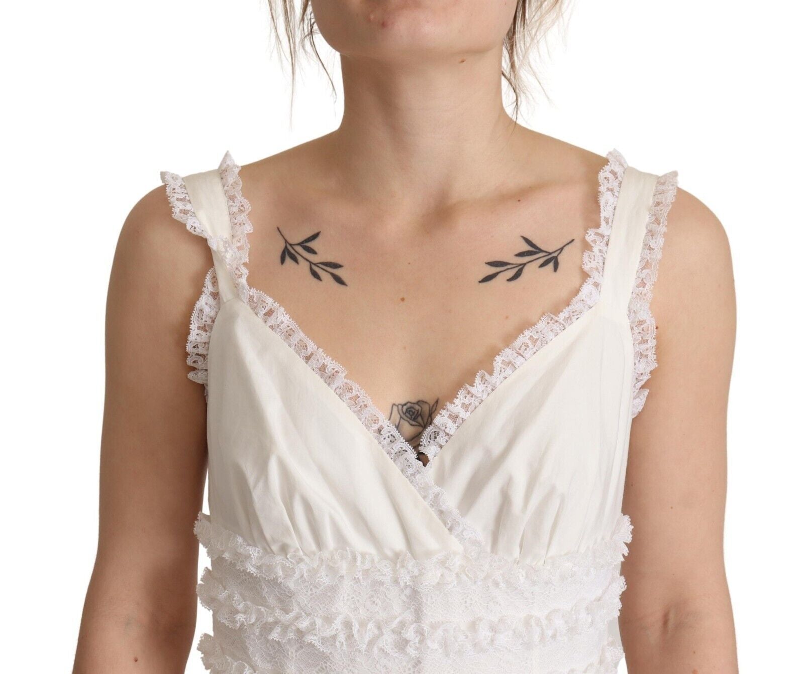 Buy Elegant White A-Line Tiered Maxi Dress by Dolce & Gabbana