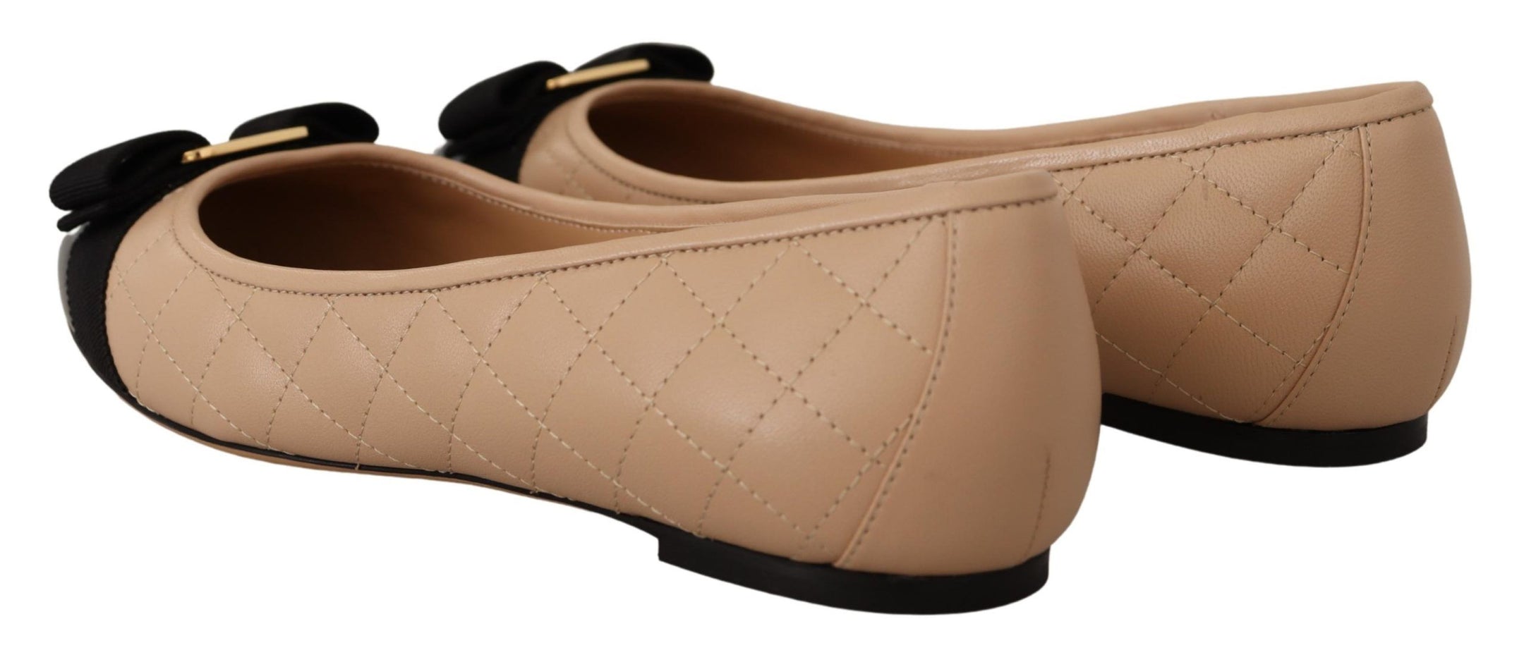 Buy Elegant Quilted Leather Flats - Chic Dual-Tone Design by Salvatore Ferragamo