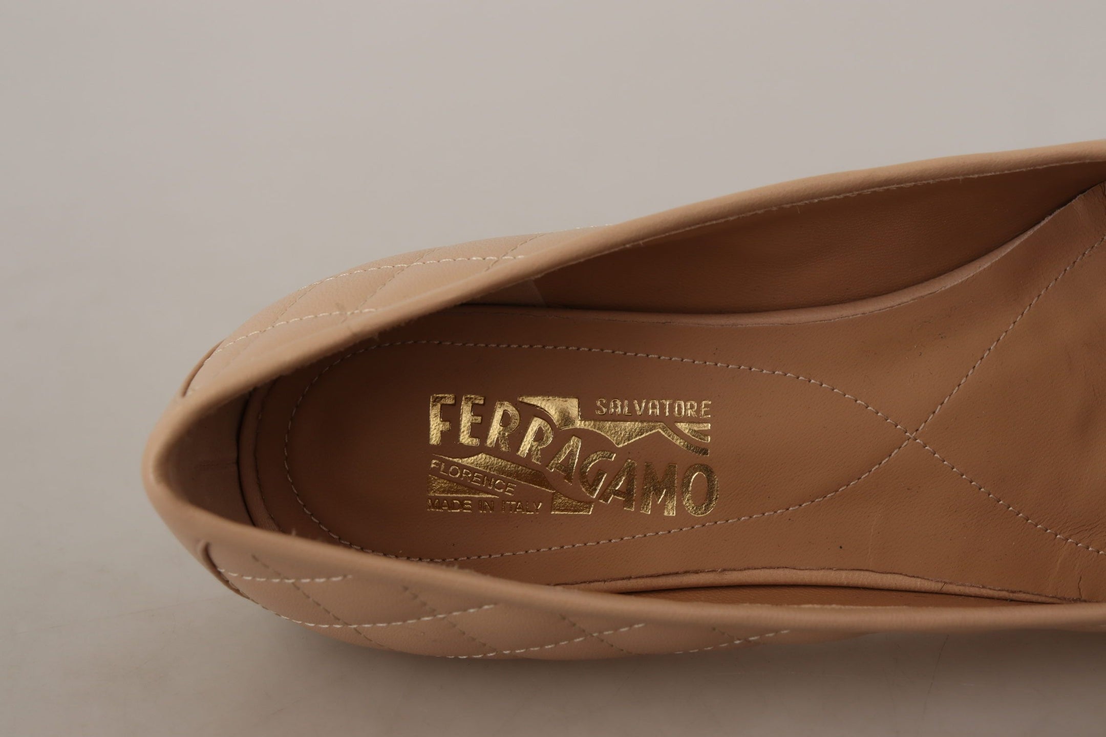 Buy Elegant Quilted Leather Flats - Chic Dual-Tone Design by Salvatore Ferragamo