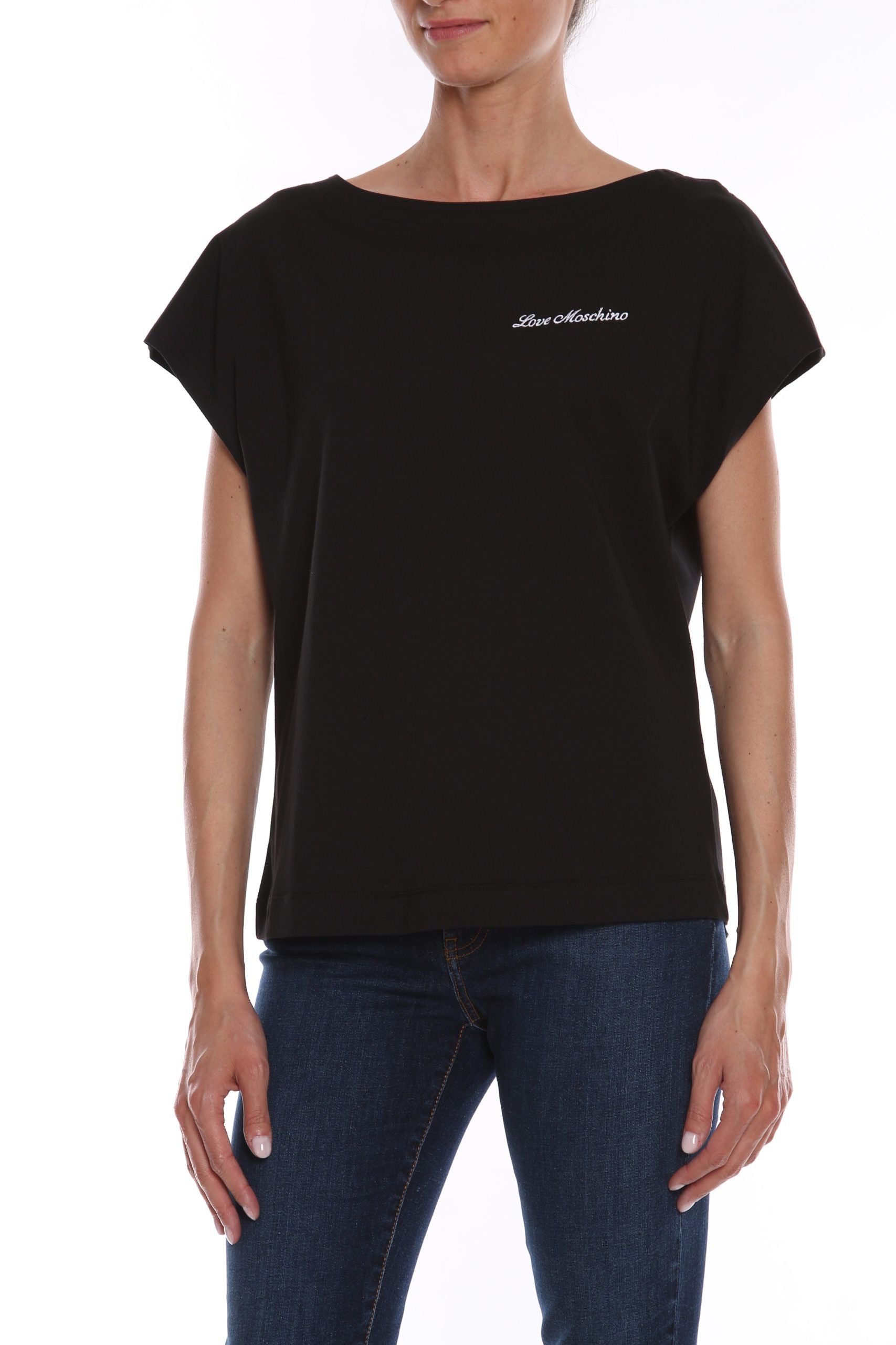 Black Cotton Women T-Shirt