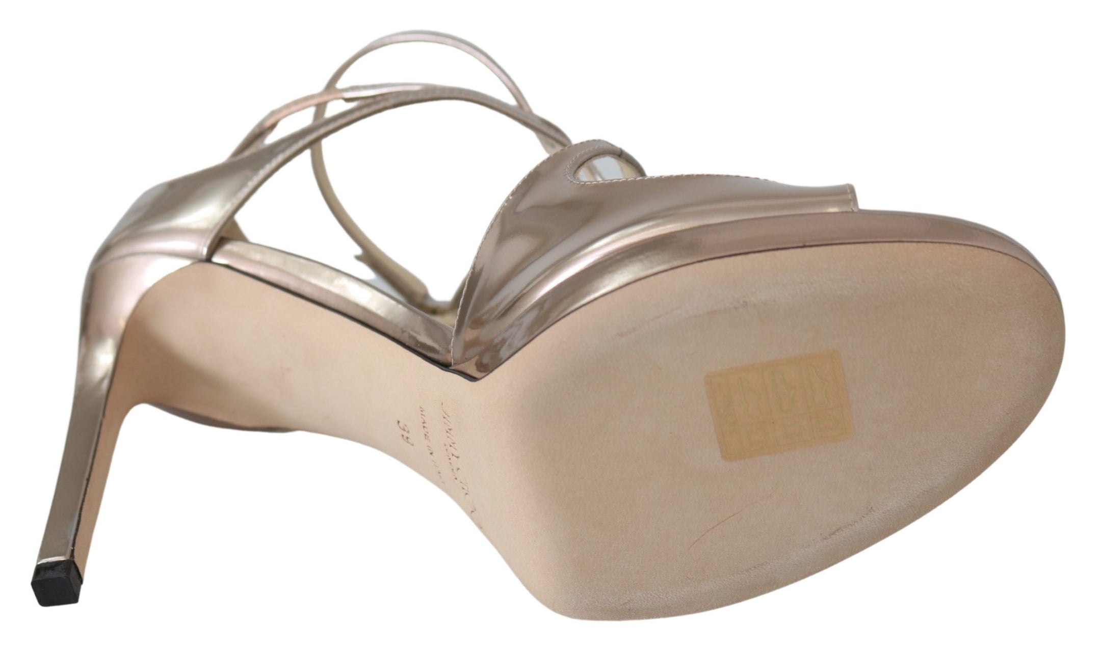 Buy Ballet Pink Liquid Mirror Leather Sandals by Jimmy Choo