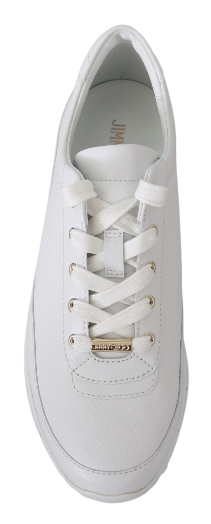 Buy Elegant White Leather Sneakers by Jimmy Choo