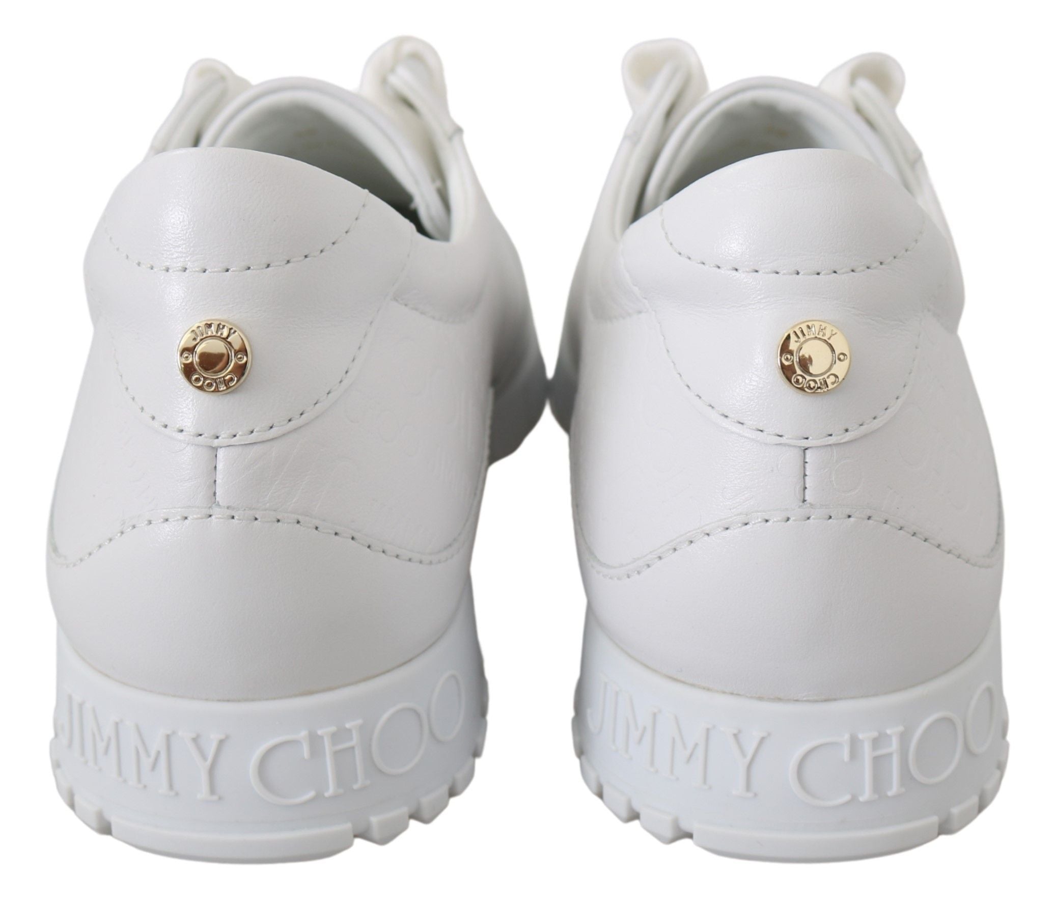 Buy Elegant White Leather Sneakers by Jimmy Choo