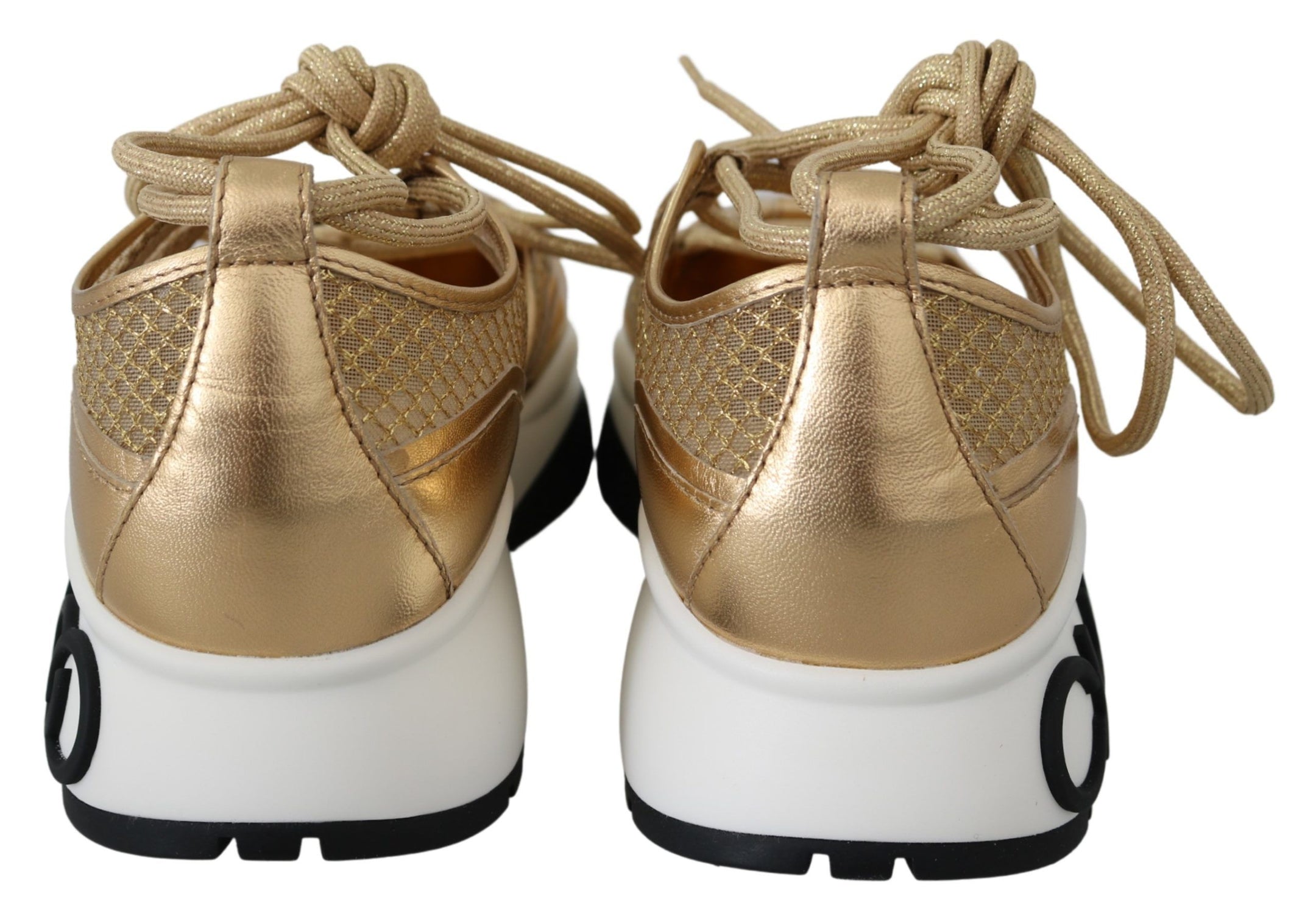 Buy Golden Glamour Mesh Leather Sneakers by Jimmy Choo