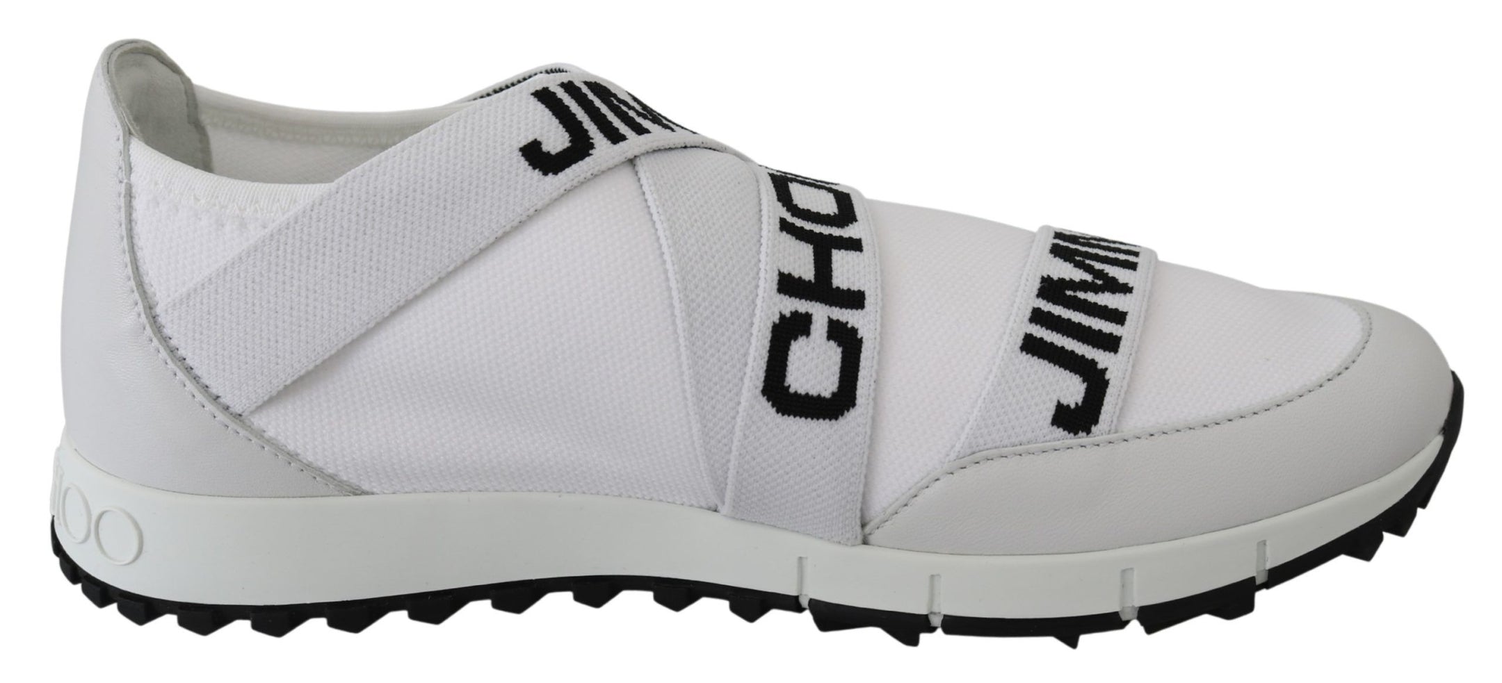 Buy Chic White and Blue Nappa Knit Sneakers by Jimmy Choo