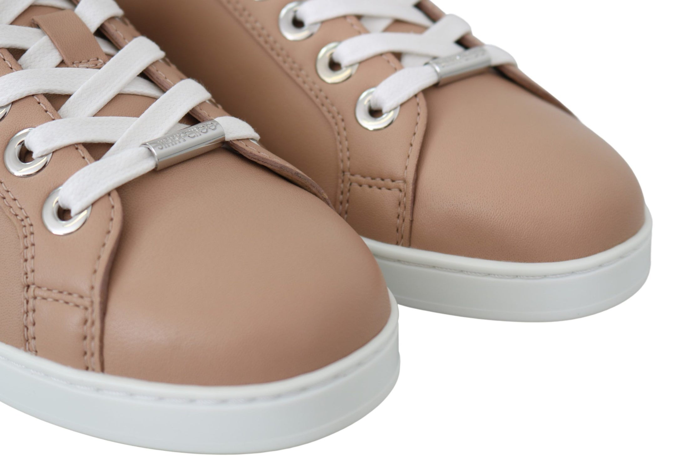 Buy Powder Pink Nappa Leather Sneakers by Jimmy Choo