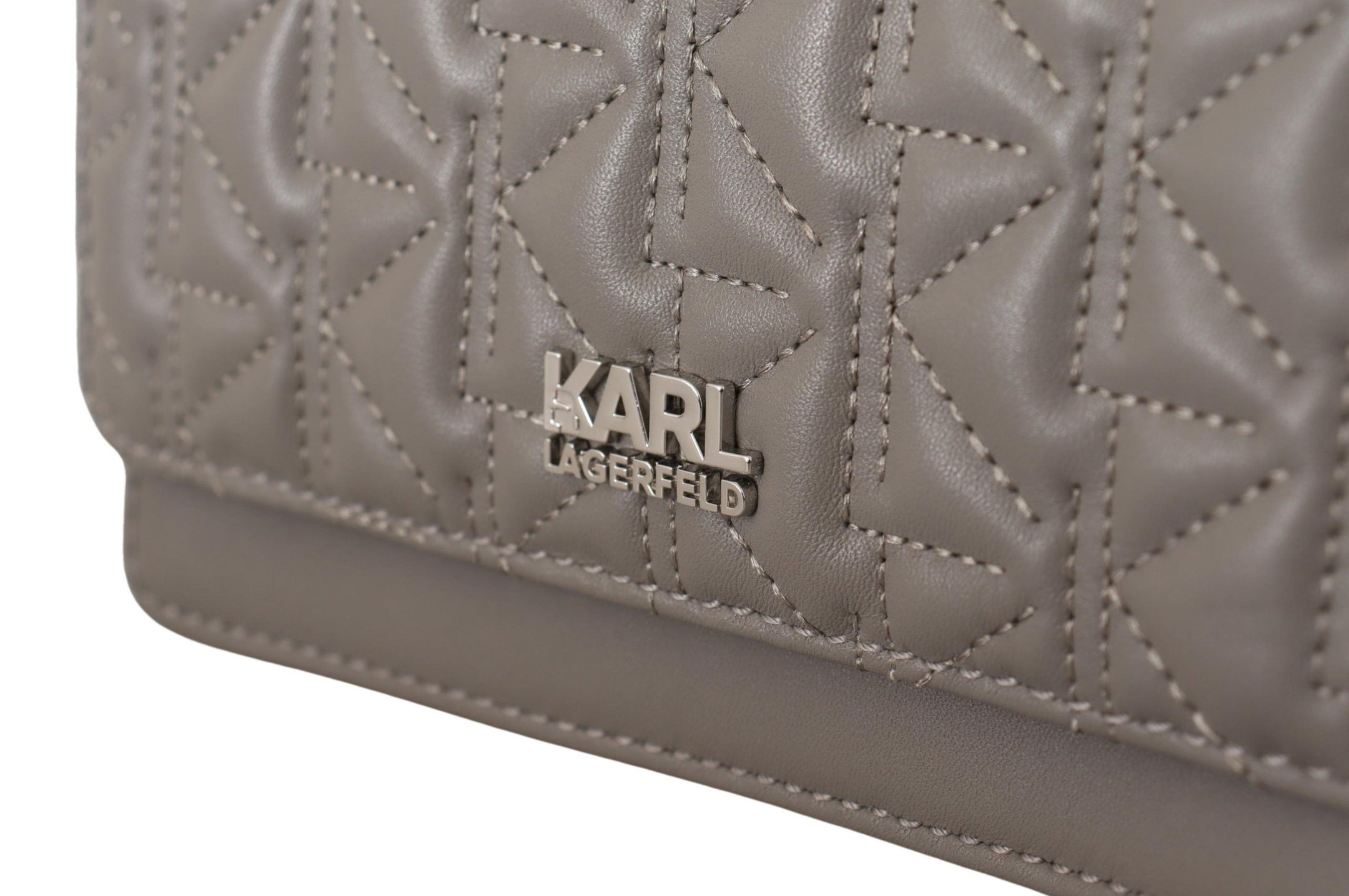 Buy Elegant Grey Leather Crossbody Bag by Karl Lagerfeld