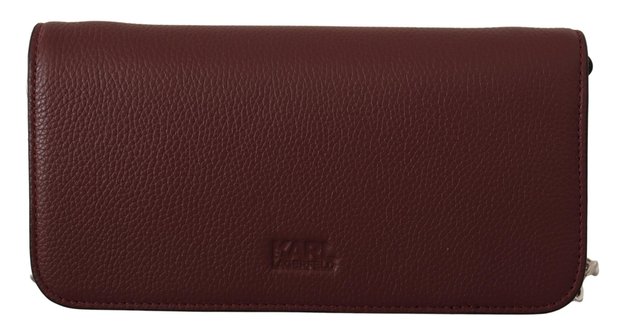 Buy Elegant Wine Leather Evening Clutch by Karl Lagerfeld