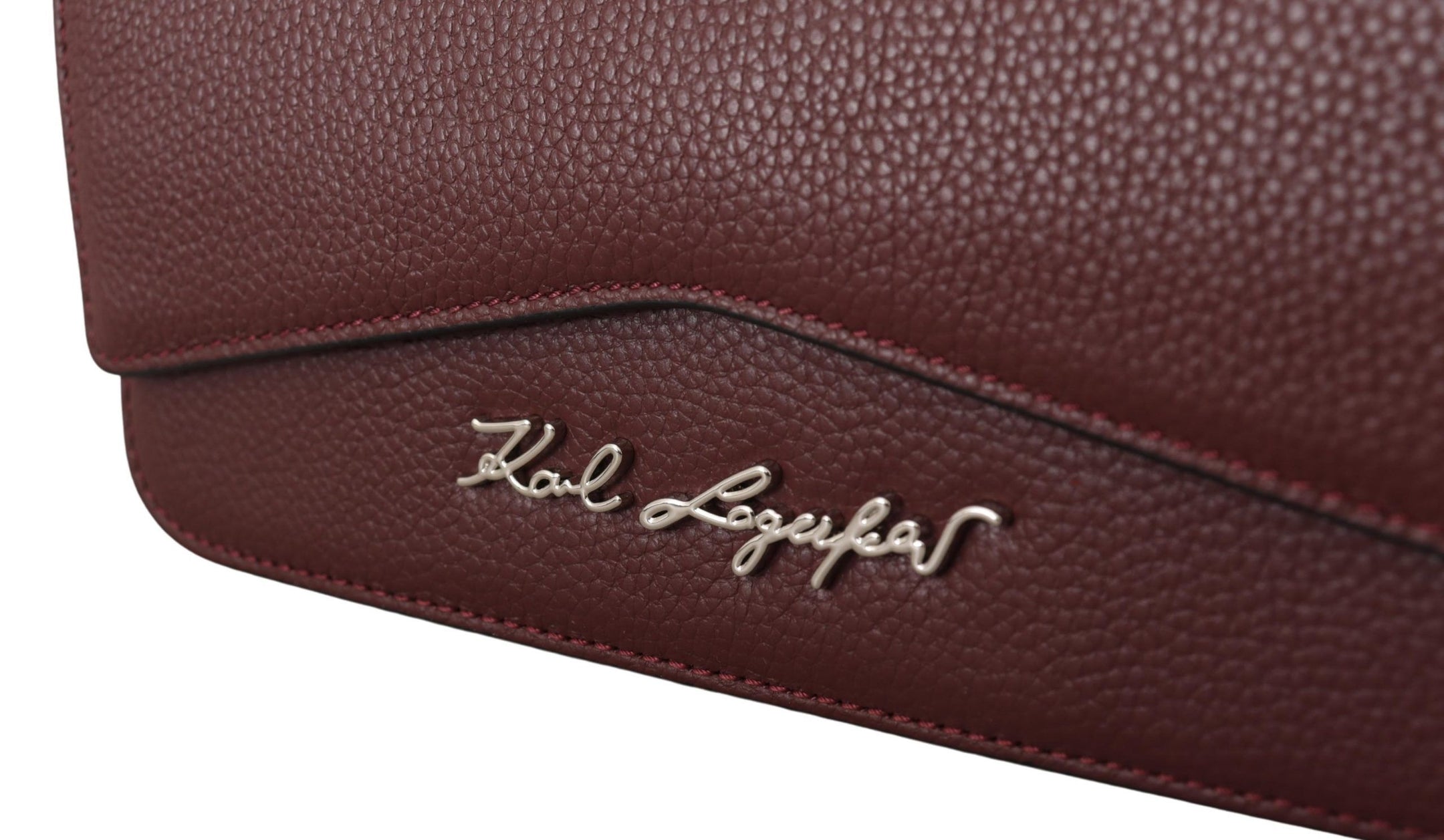 Buy Elegant Wine Leather Evening Clutch by Karl Lagerfeld