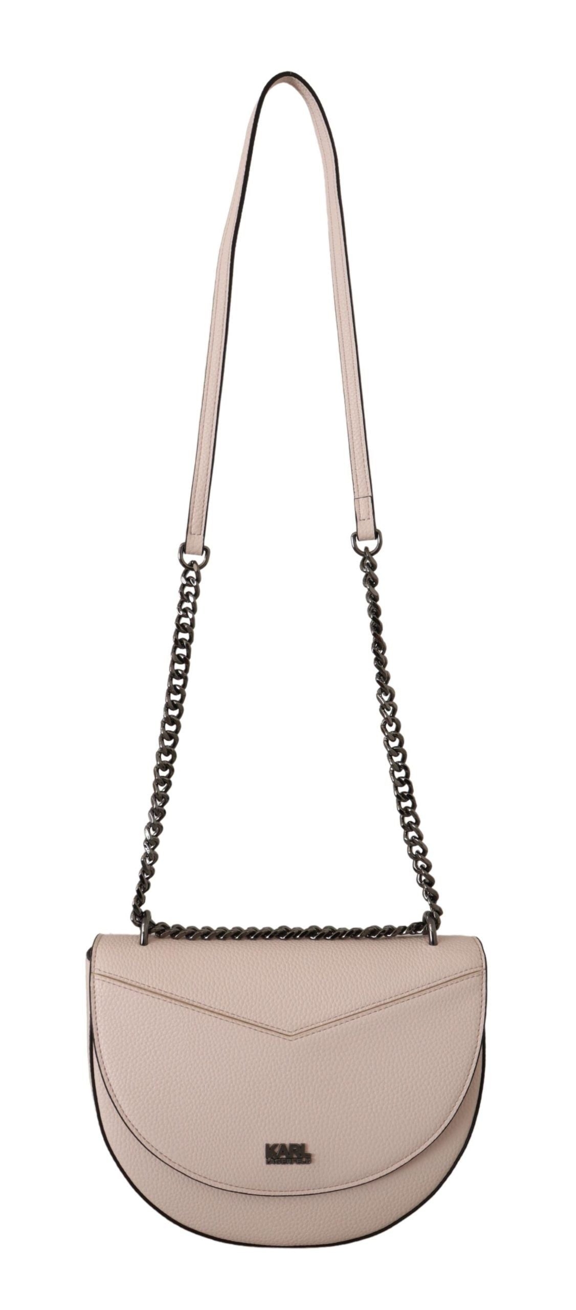 Buy Elegant Mauve Light Pink Leather Shoulder Bag by Karl Lagerfeld