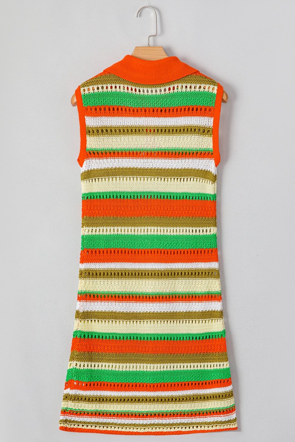 Buy Openwork Stripe Sleeveless Sweater Dress by Faz