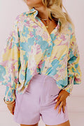 Buy Printed Button Down Lantern Sleeve Shirt by SYNZ