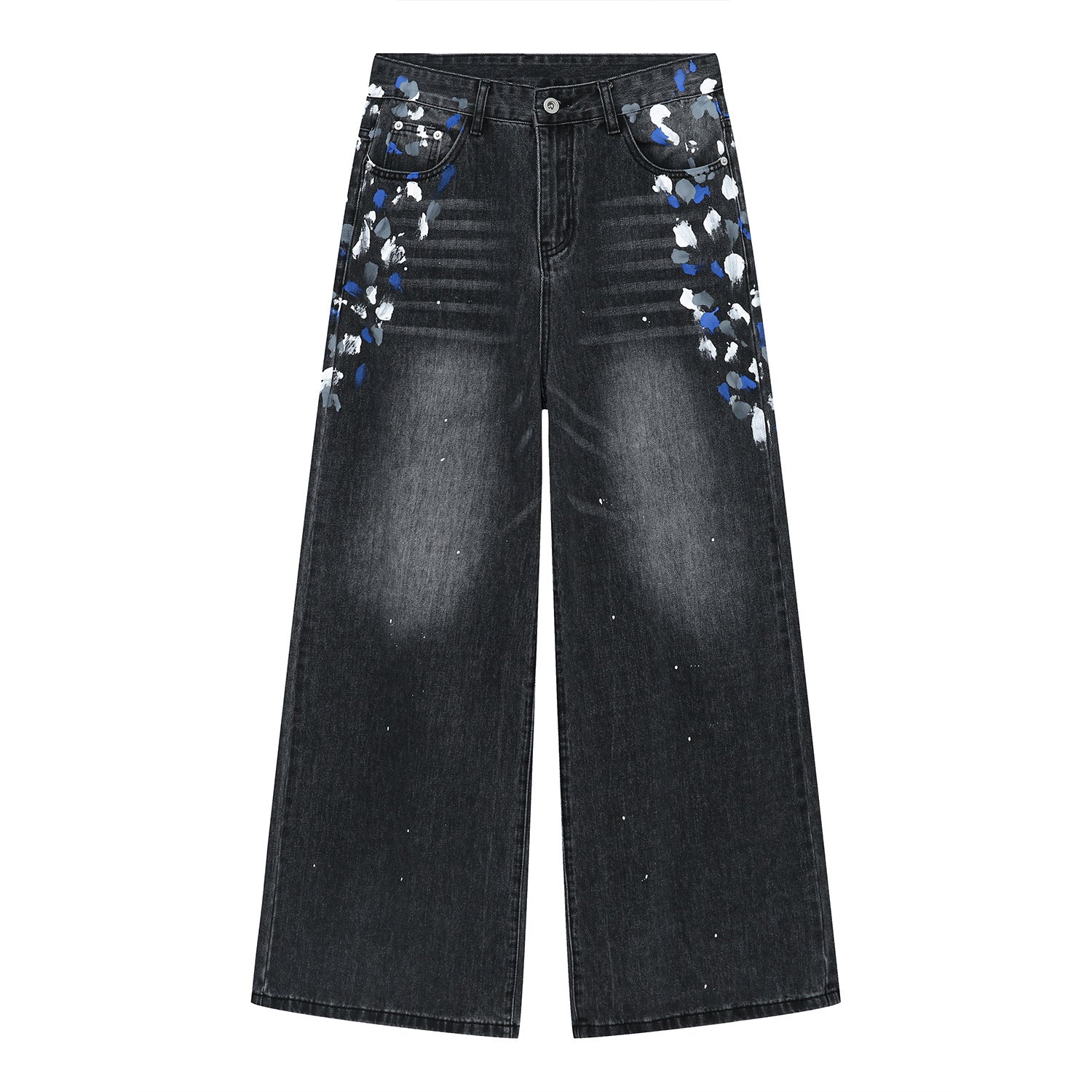 Buy Watercolor Wide Leg Jeans with Pockets by Faz