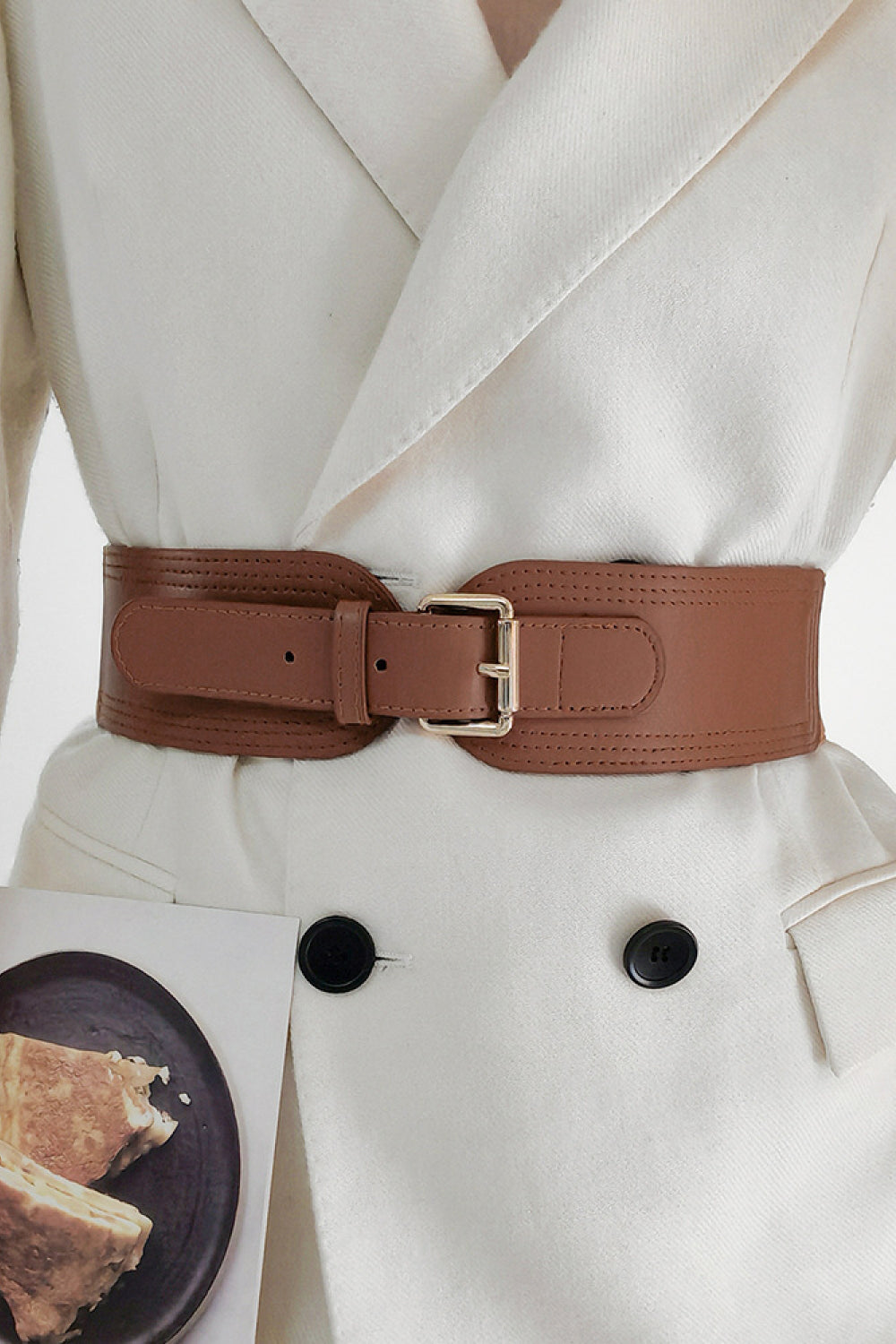 Buy Elastic Wide PU Belt by Faz