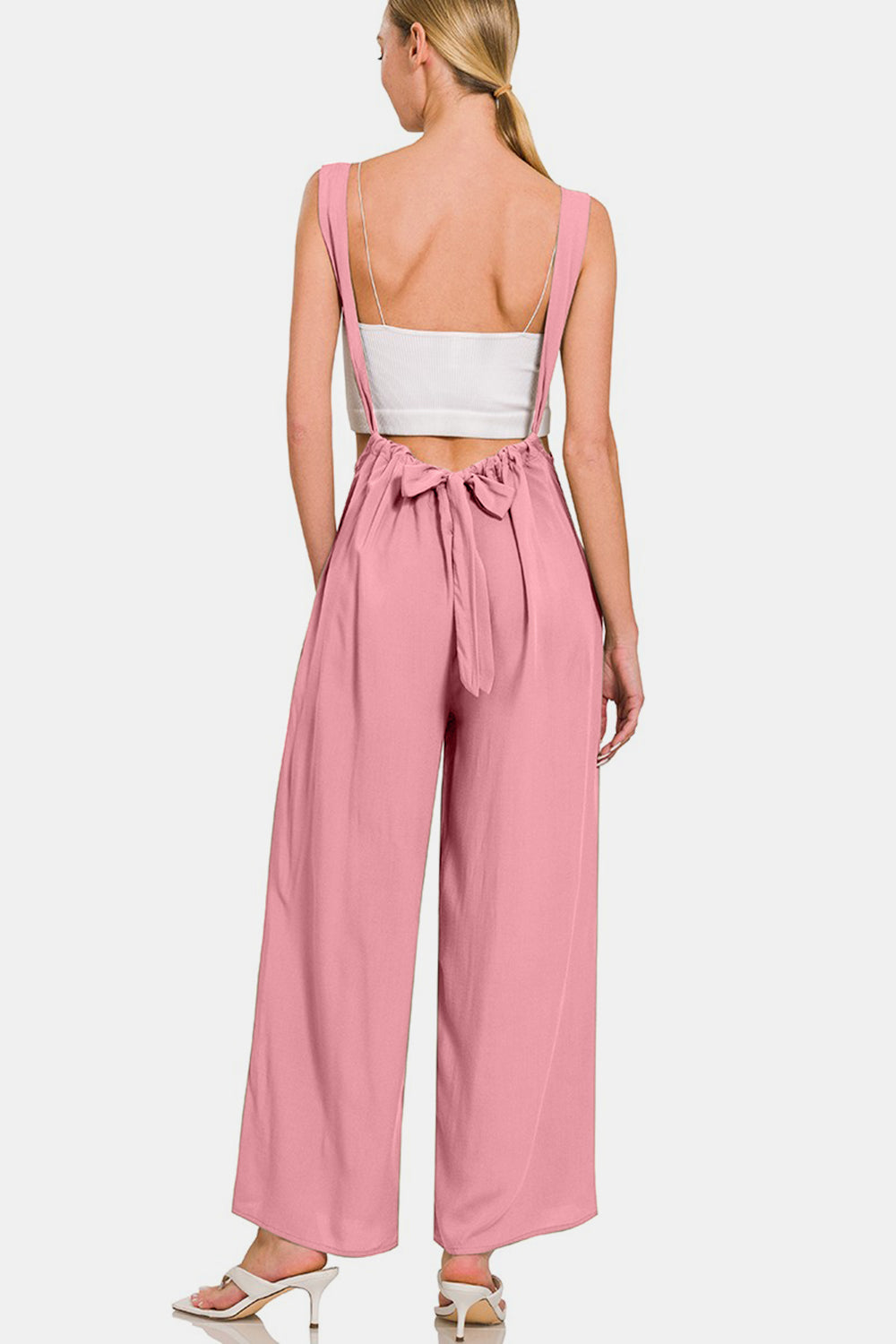 Buy Pocketed Wide Strap Wide Leg Overalls by Faz