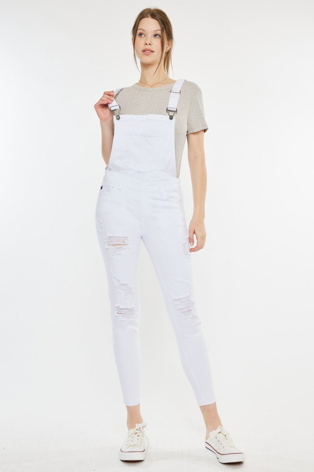 Buy Distressed Skinny Denim Overalls by Faz