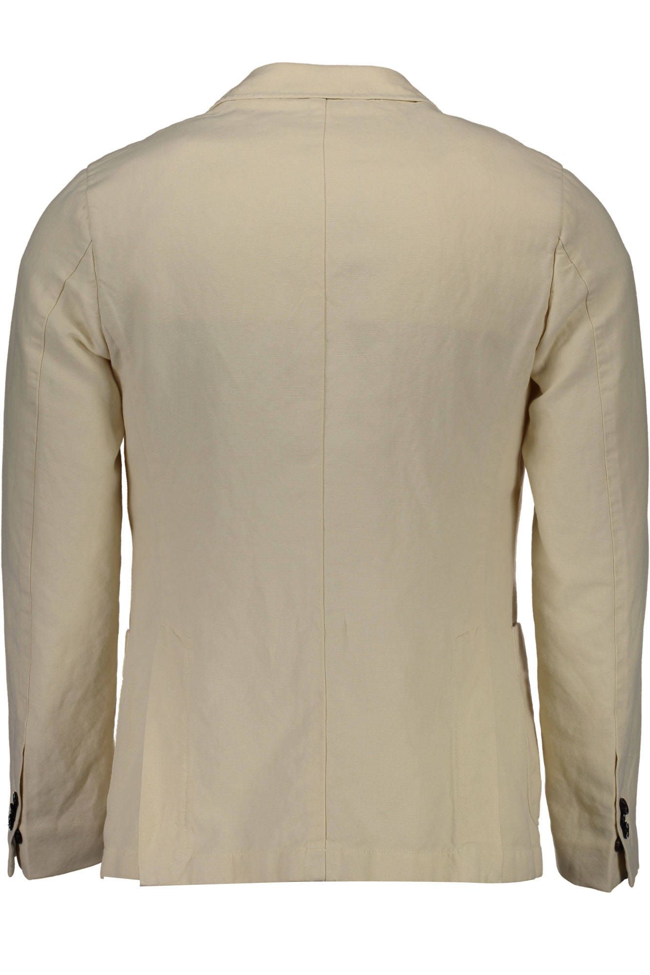 Beige Cotton Men Jacket